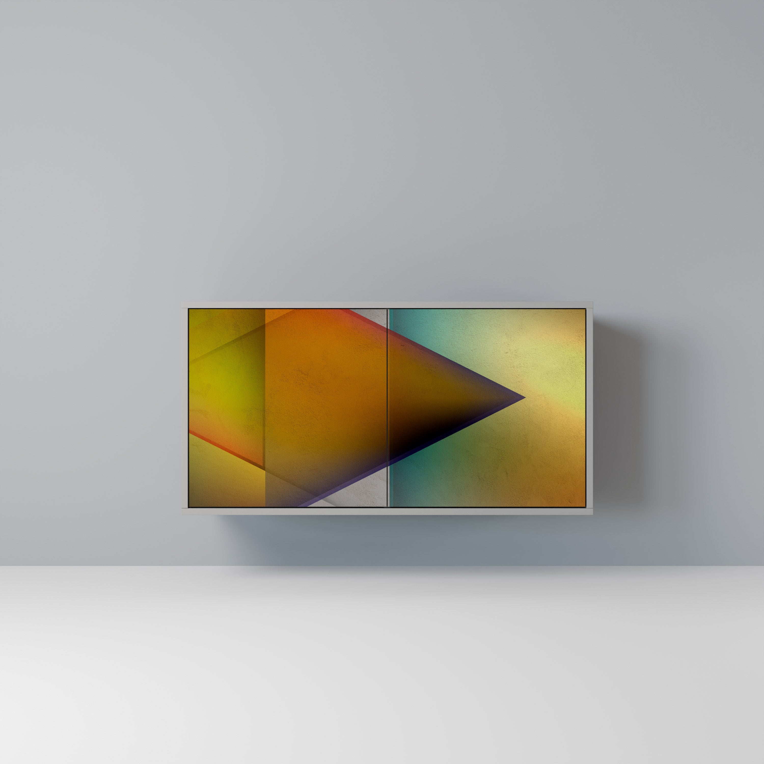 PIERCING SHARPNESS Sideboard mit 2 Türen in Grau