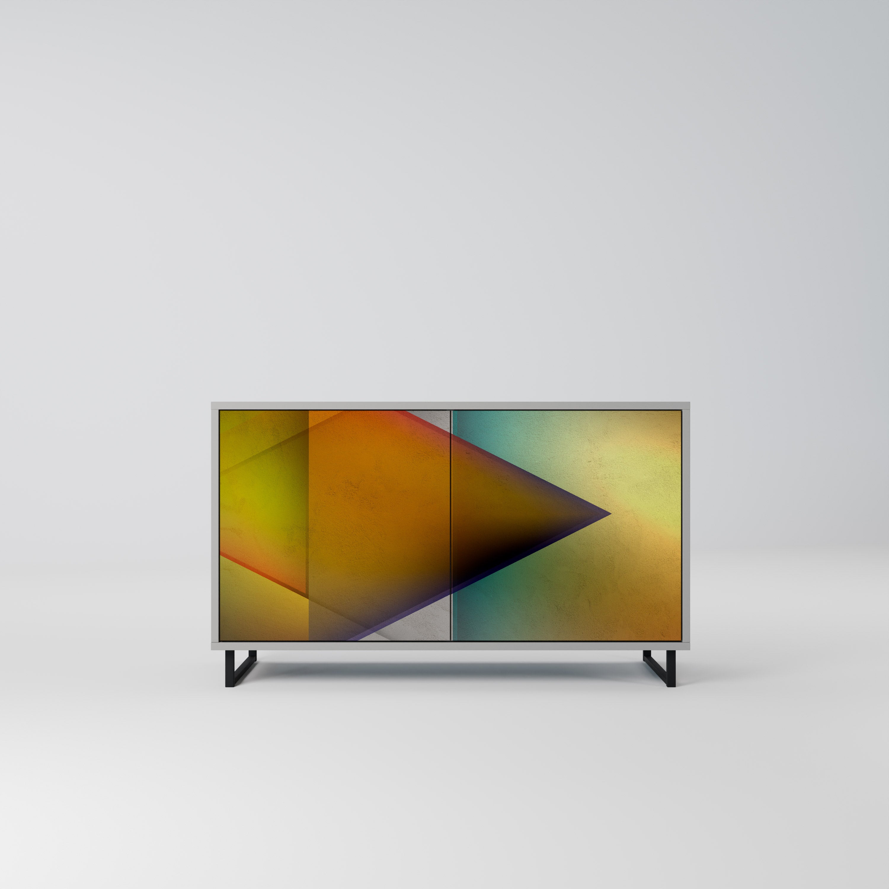 PIERCING SHARPNESS Sideboard mit 2 Türen in Grau