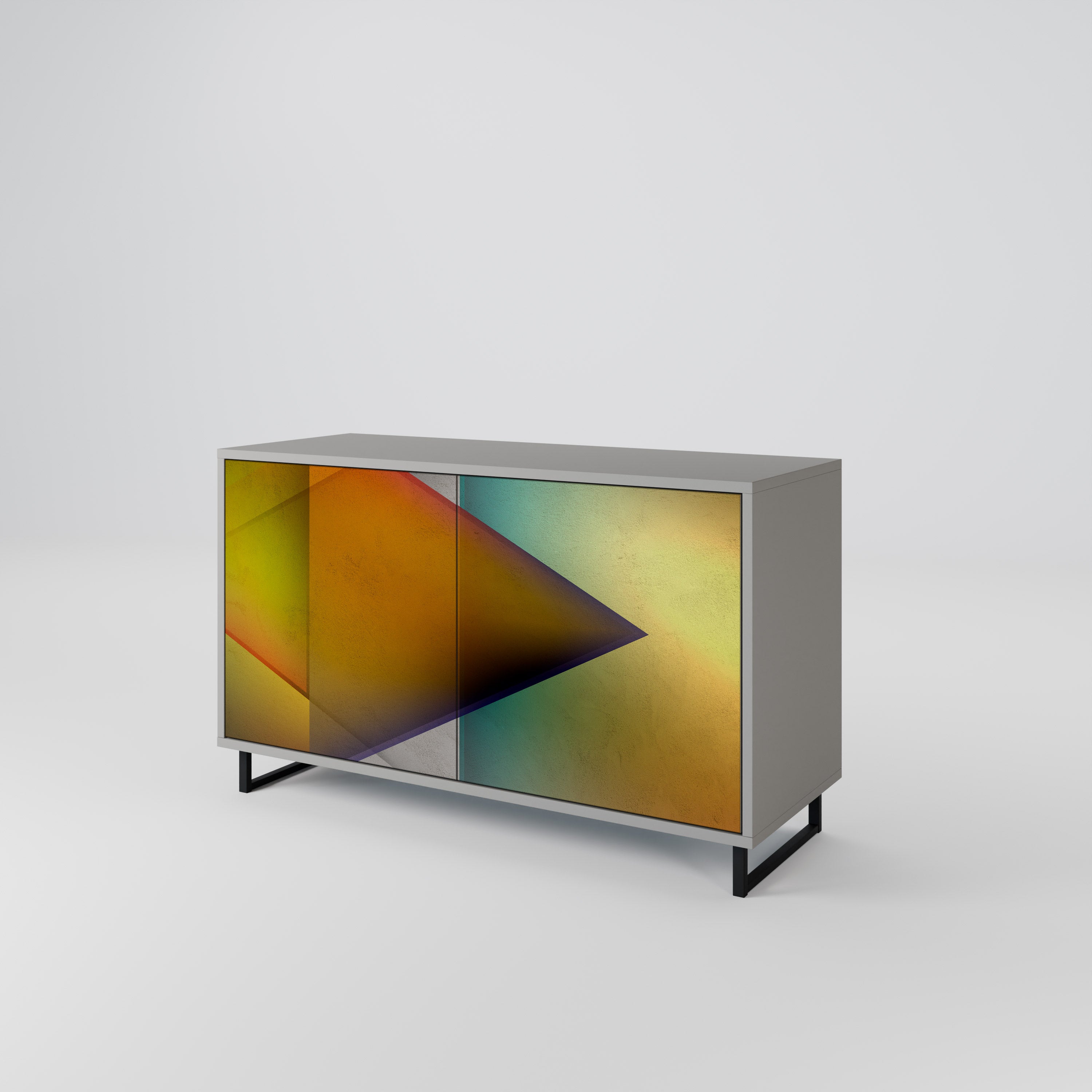 PIERCING SHARPNESS Sideboard mit 2 Türen in Grau