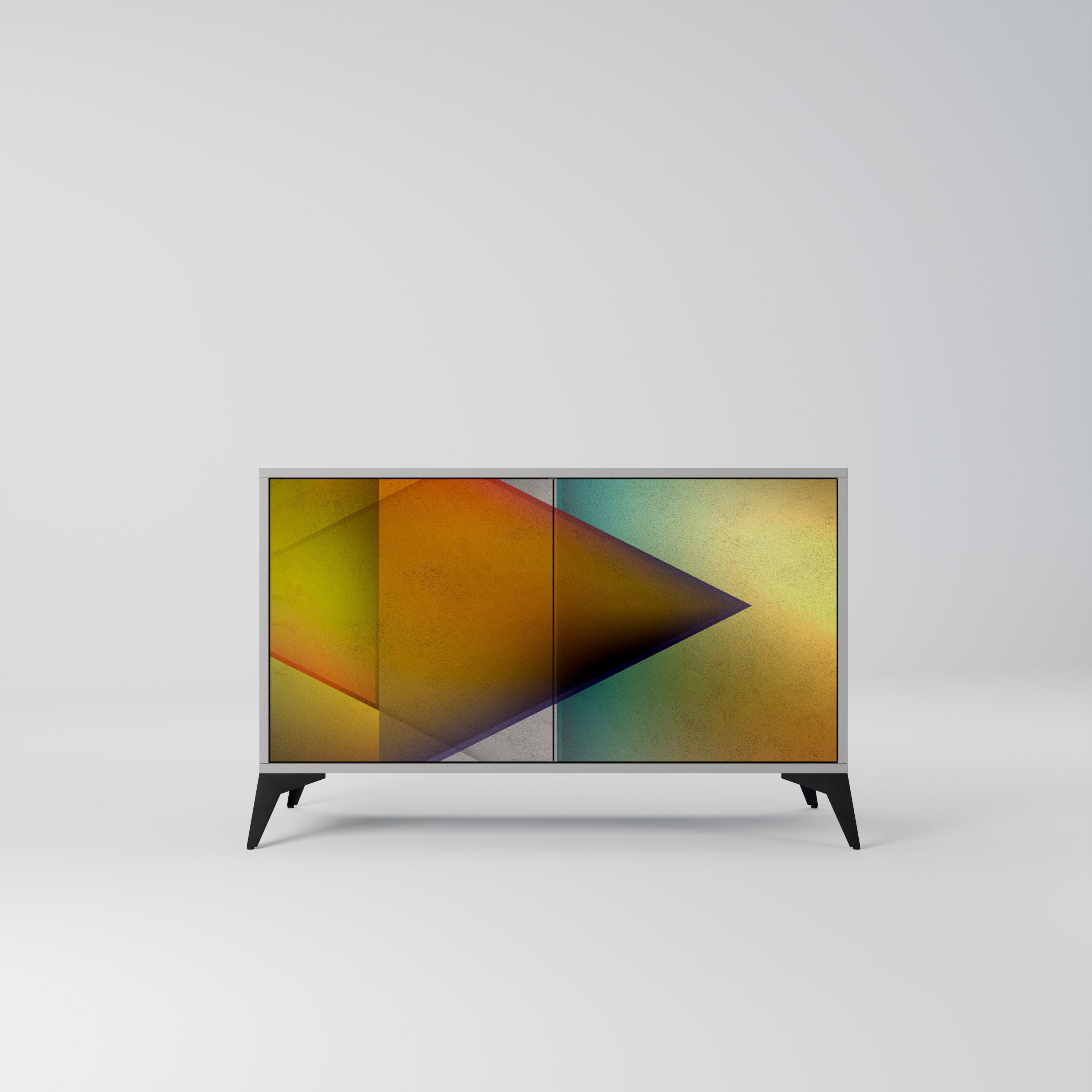 PIERCING SHARPNESS Sideboard mit 2 Türen in Grau