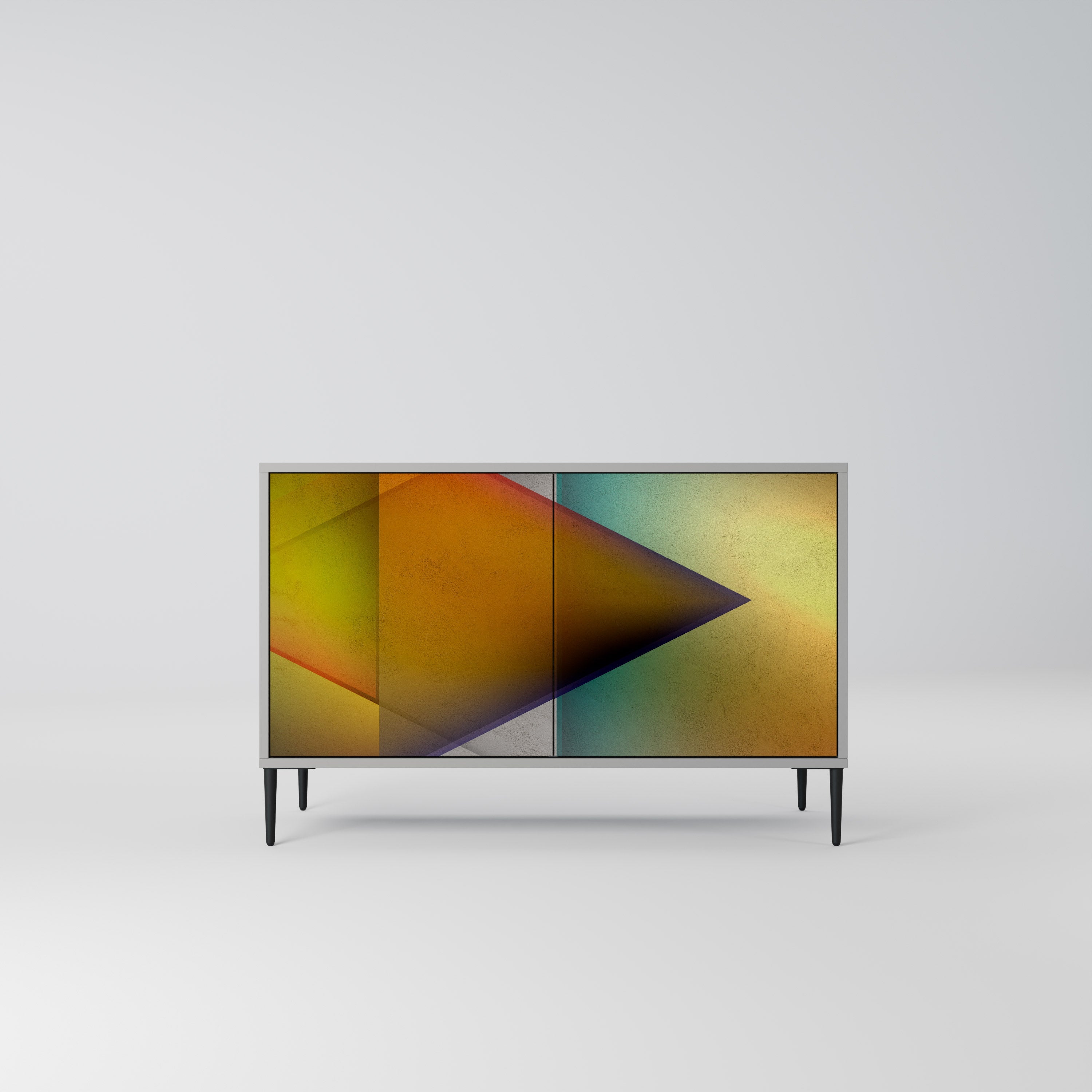 PIERCING SHARPNESS Sideboard mit 2 Türen in Grau