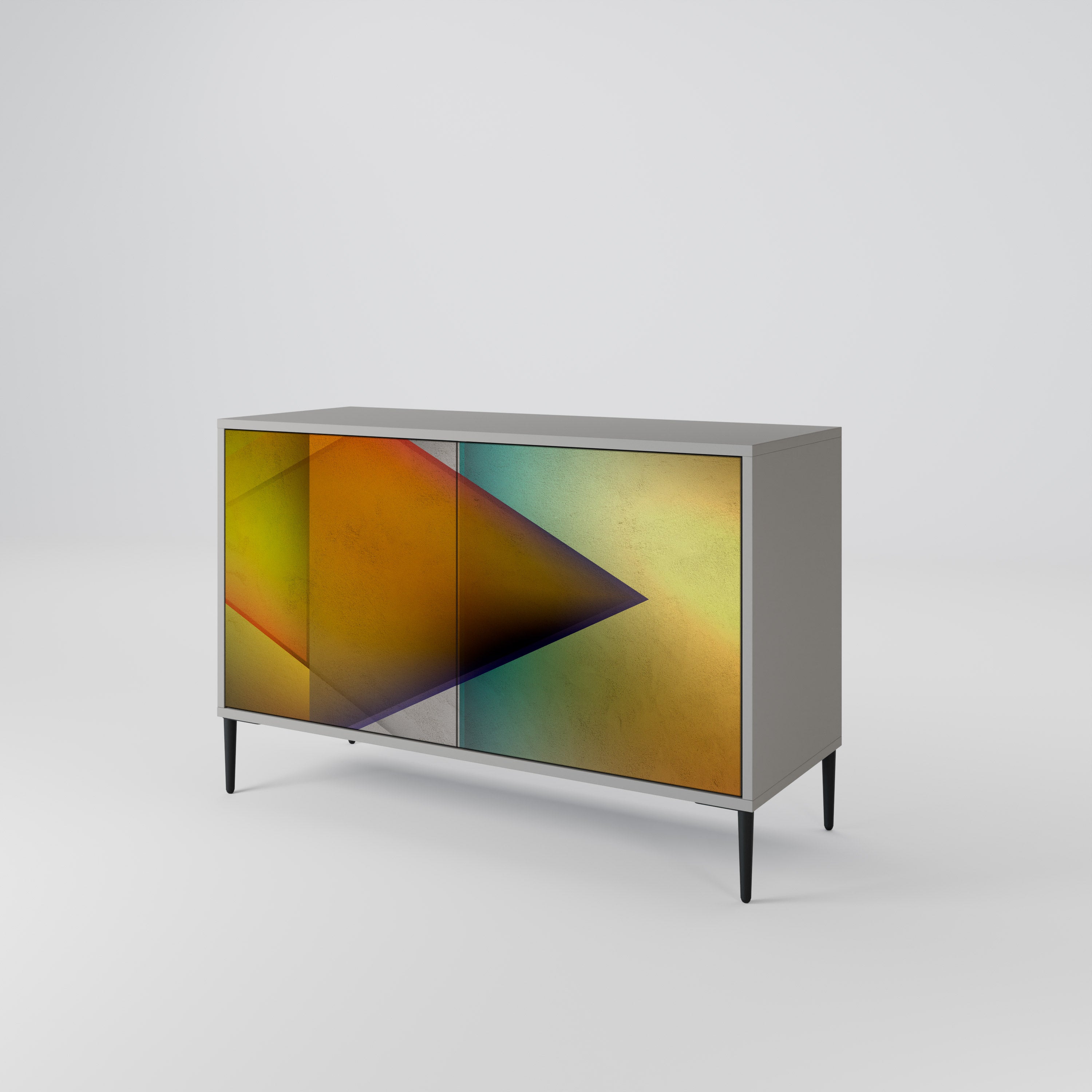 PIERCING SHARPNESS Sideboard mit 2 Türen in Grau