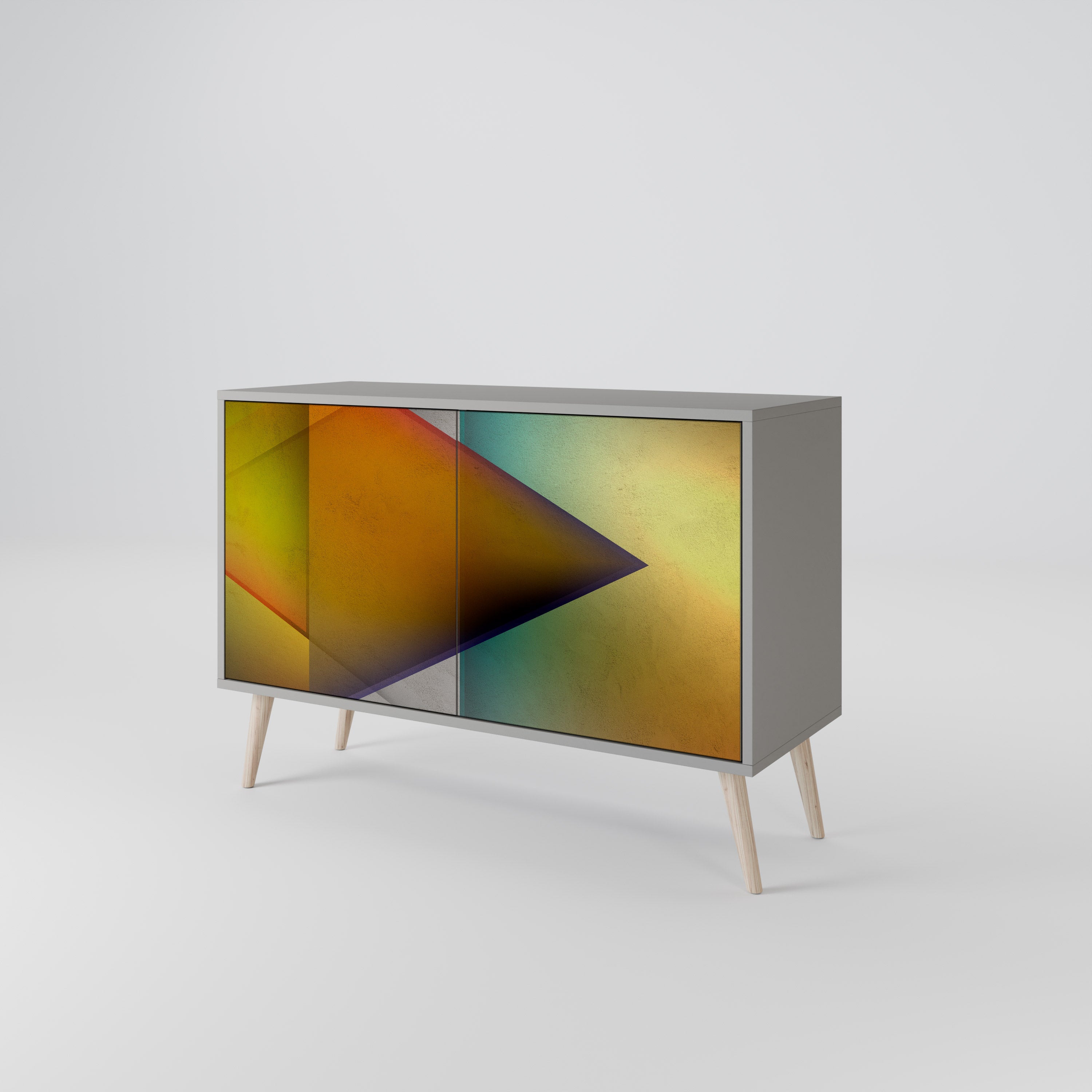 PIERCING SHARPNESS Sideboard mit 2 Türen in Grau