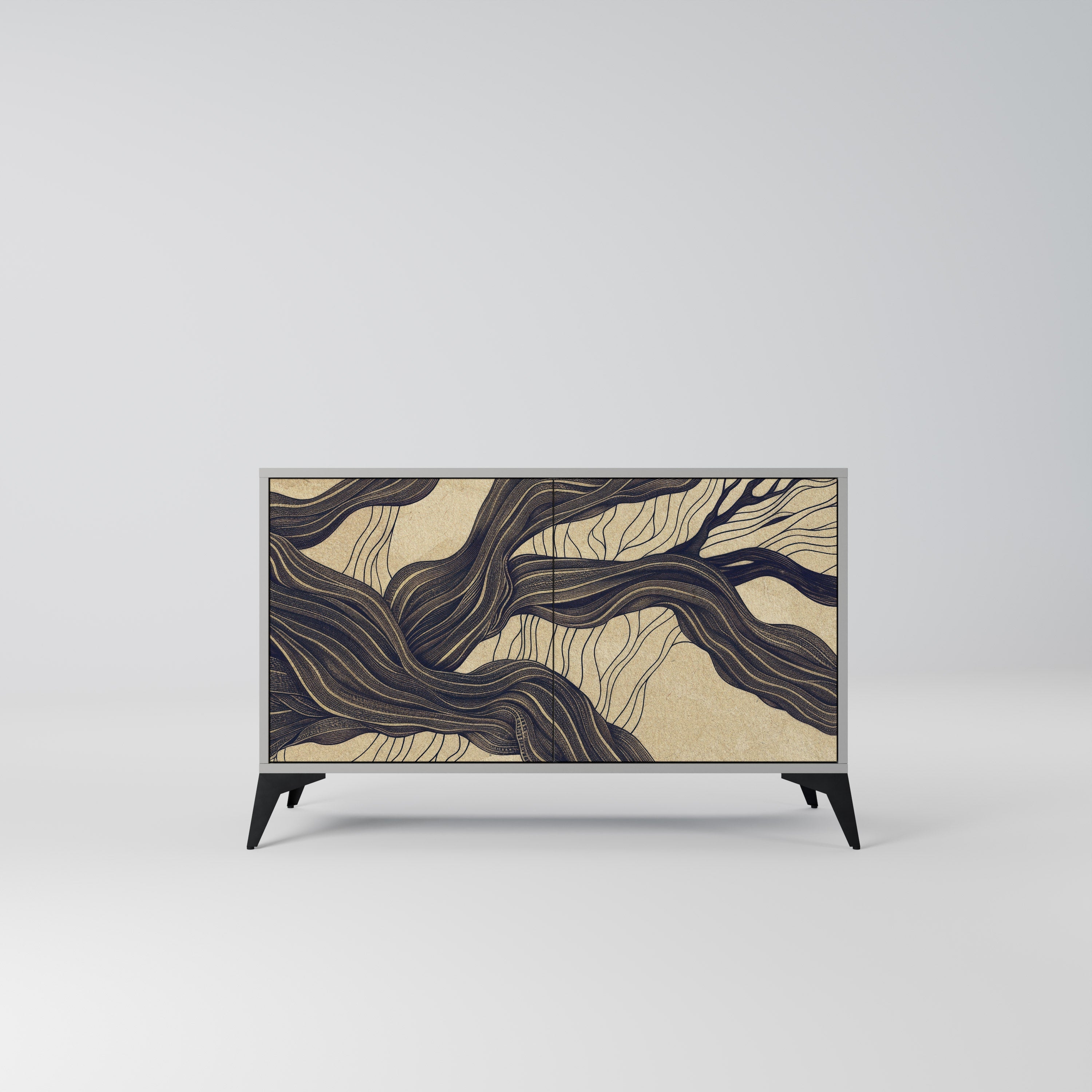 UNIFIED FRAGMENTS Sideboard mit 2 Türen in Grau