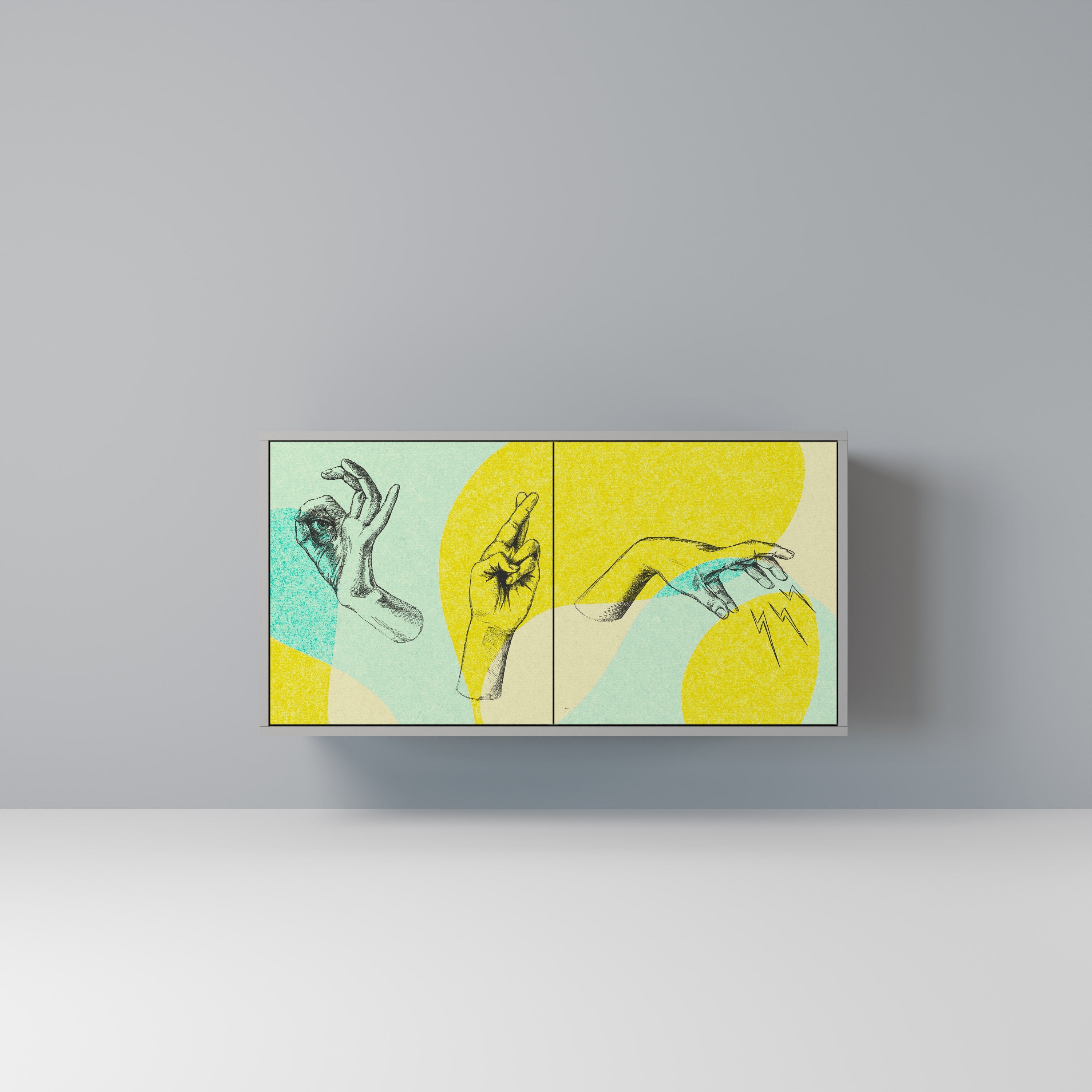 BODY LANGUAGE Sideboard mit 2 Türen in Grau