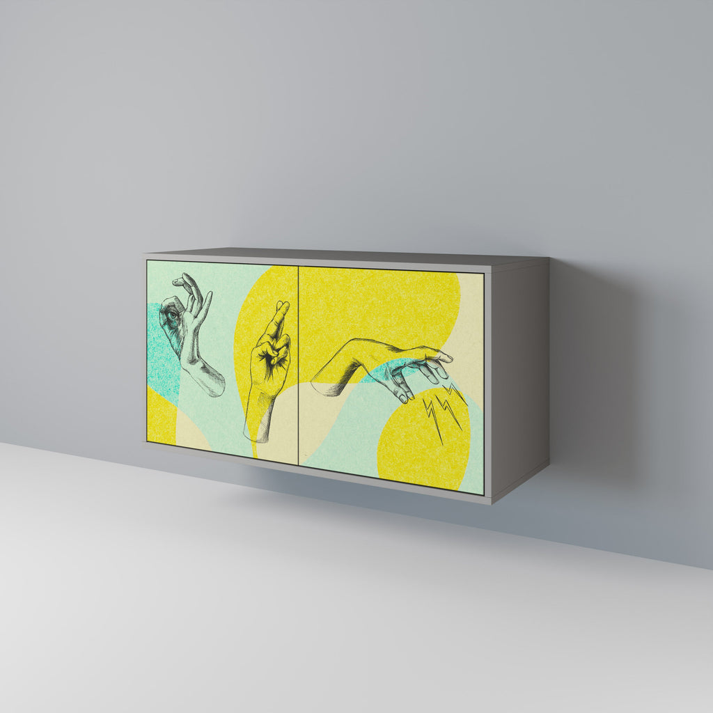 BODY LANGUAGE 2-Door Sideboard in Grey Finish