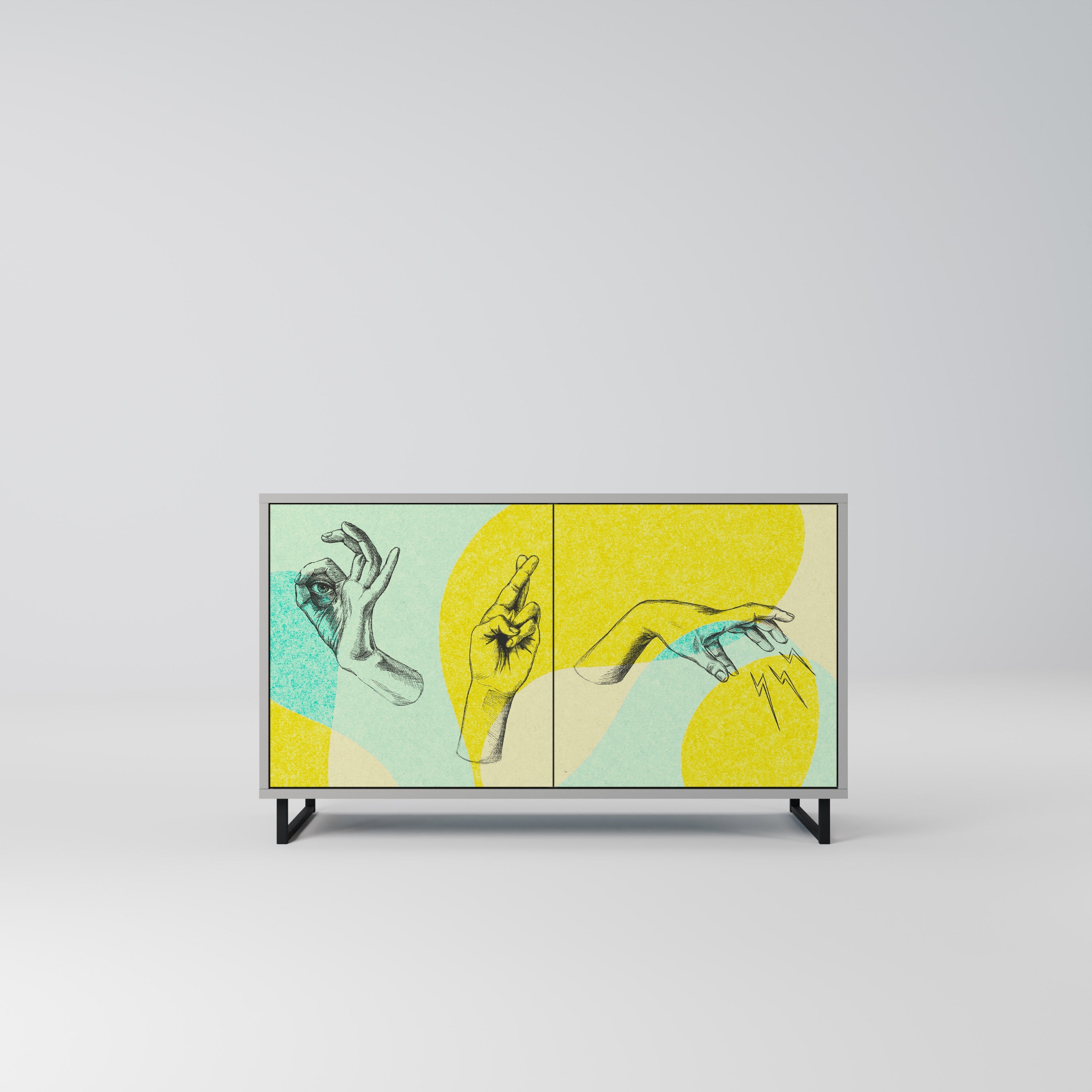 BODY LANGUAGE Sideboard mit 2 Türen in Grau