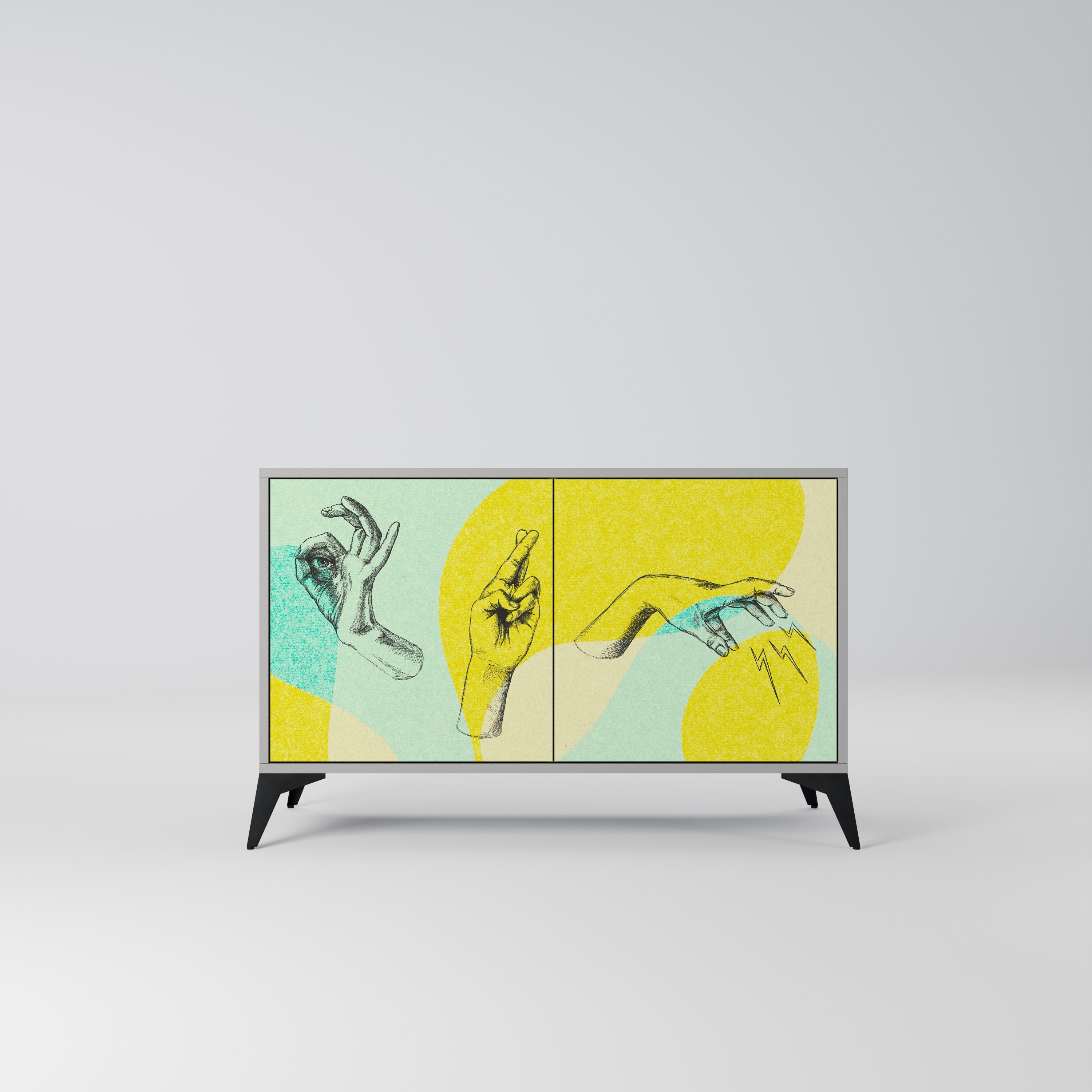 BODY LANGUAGE Sideboard mit 2 Türen in Grau