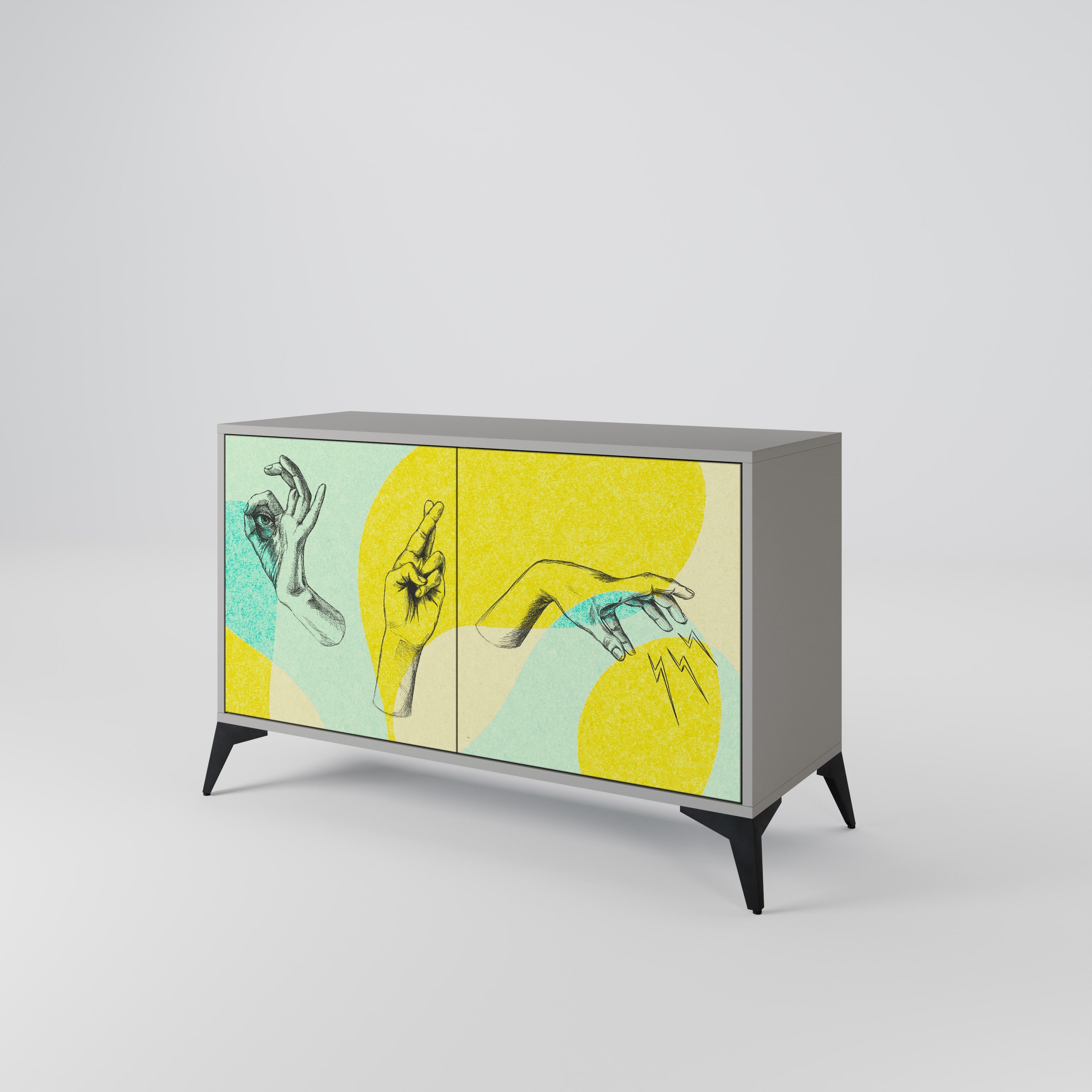 BODY LANGUAGE Sideboard mit 2 Türen in Grau
