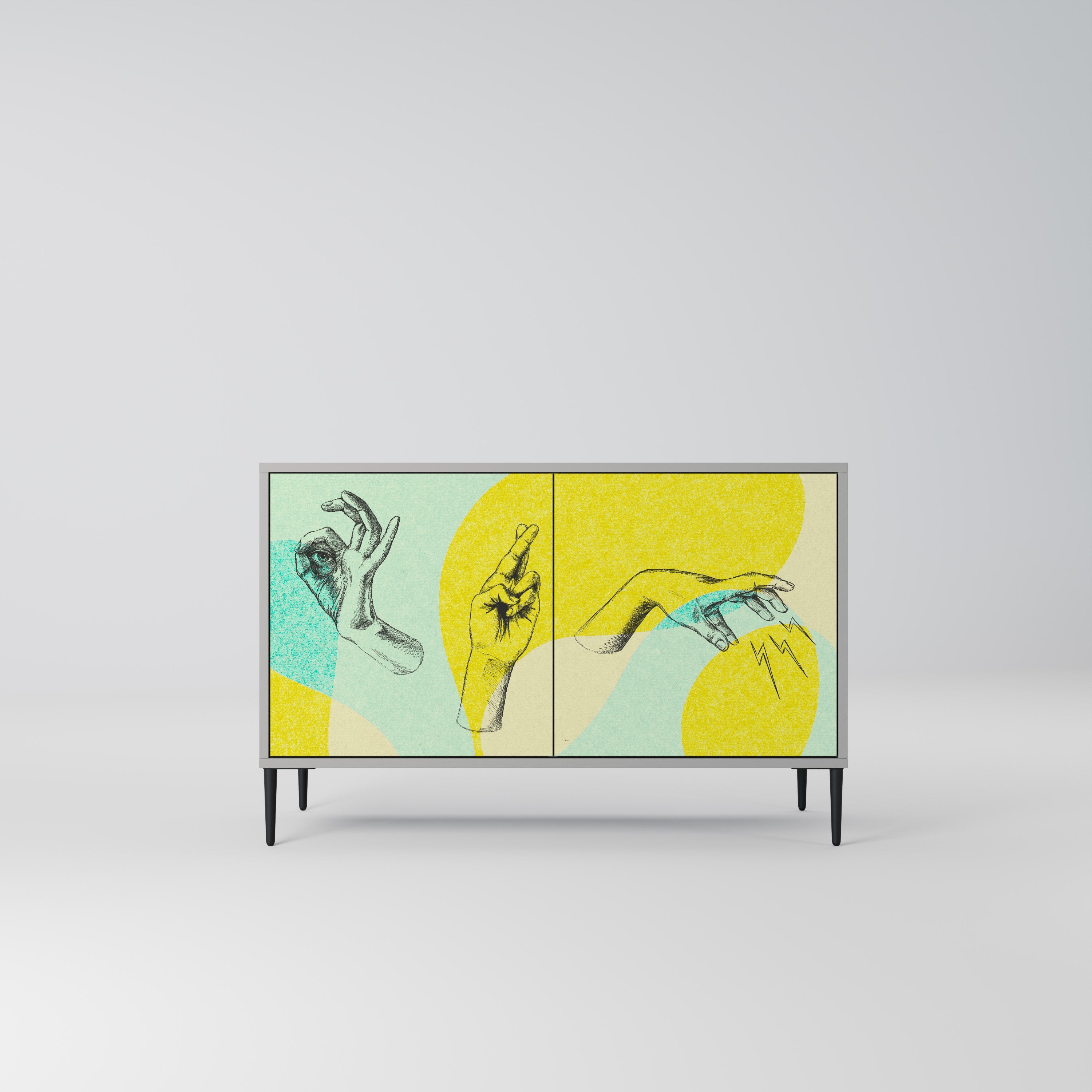 BODY LANGUAGE Sideboard mit 2 Türen in Grau