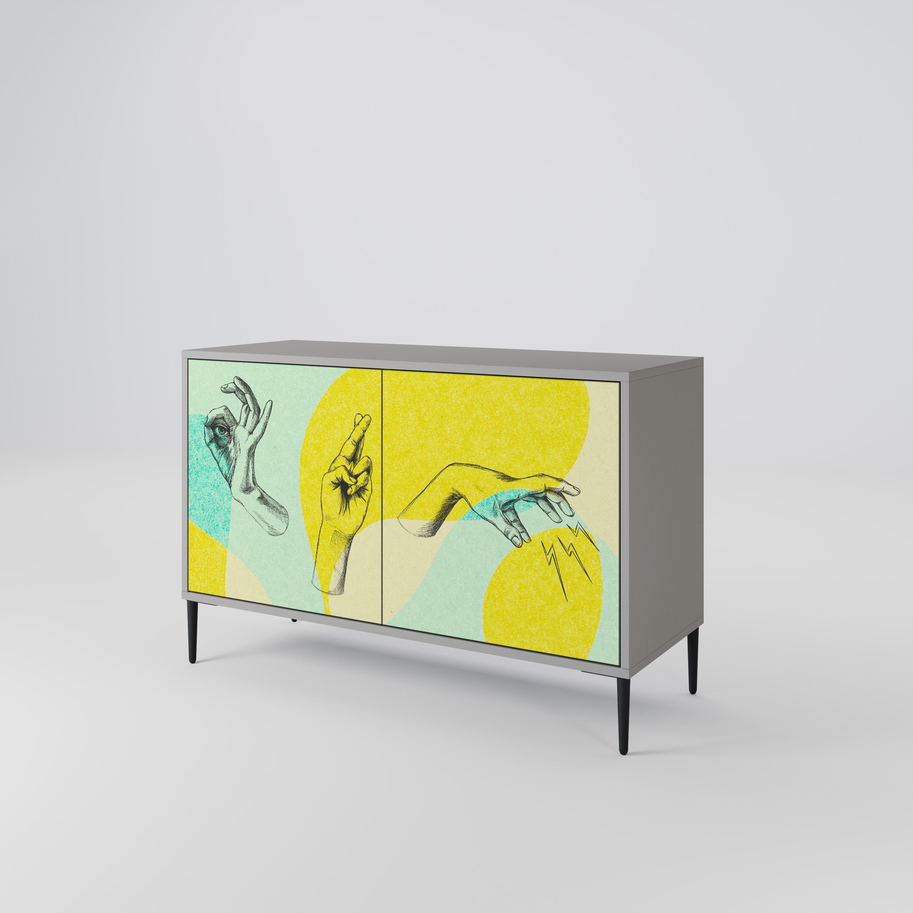 BODY LANGUAGE Sideboard mit 2 Türen in Grau