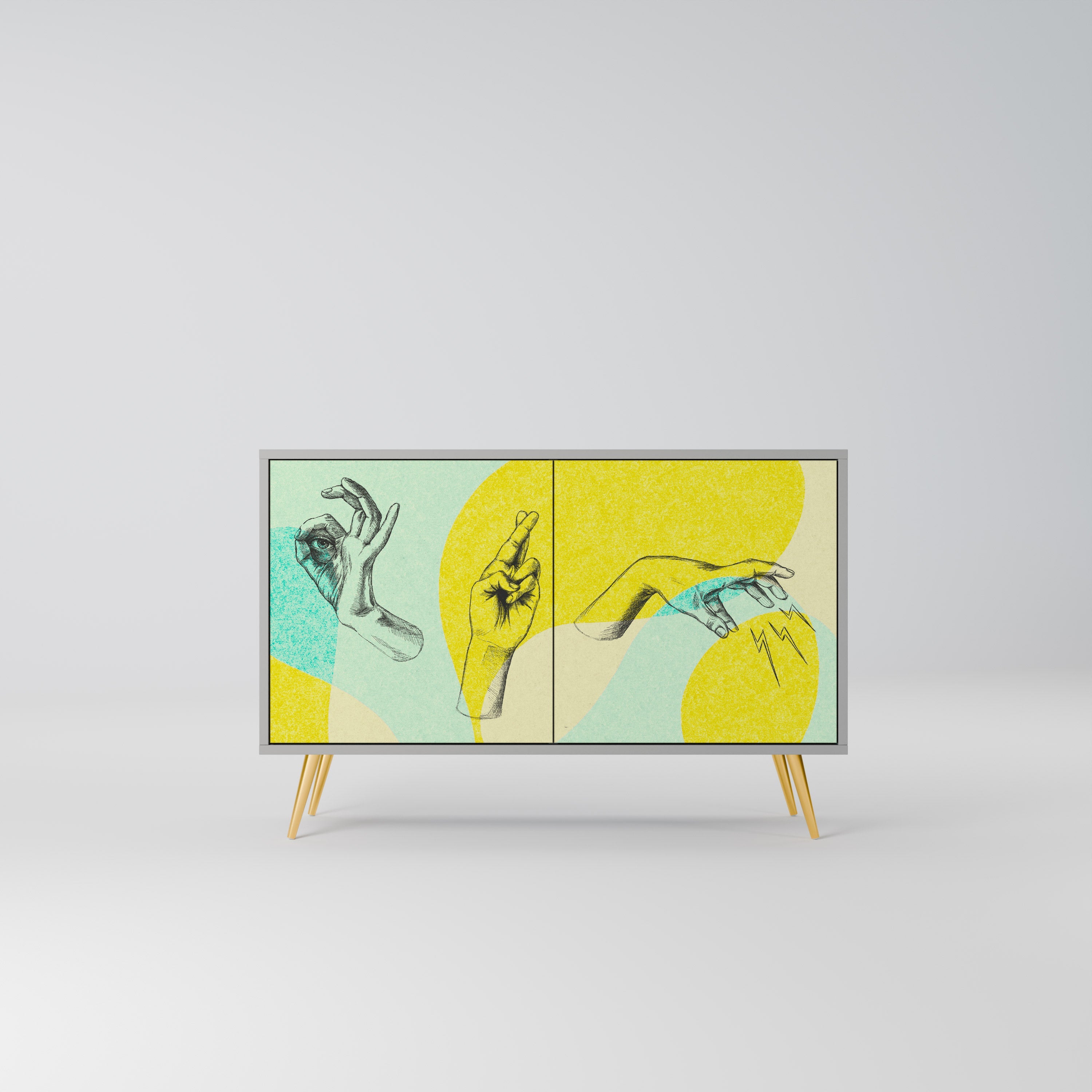 BODY LANGUAGE Sideboard mit 2 Türen in Grau