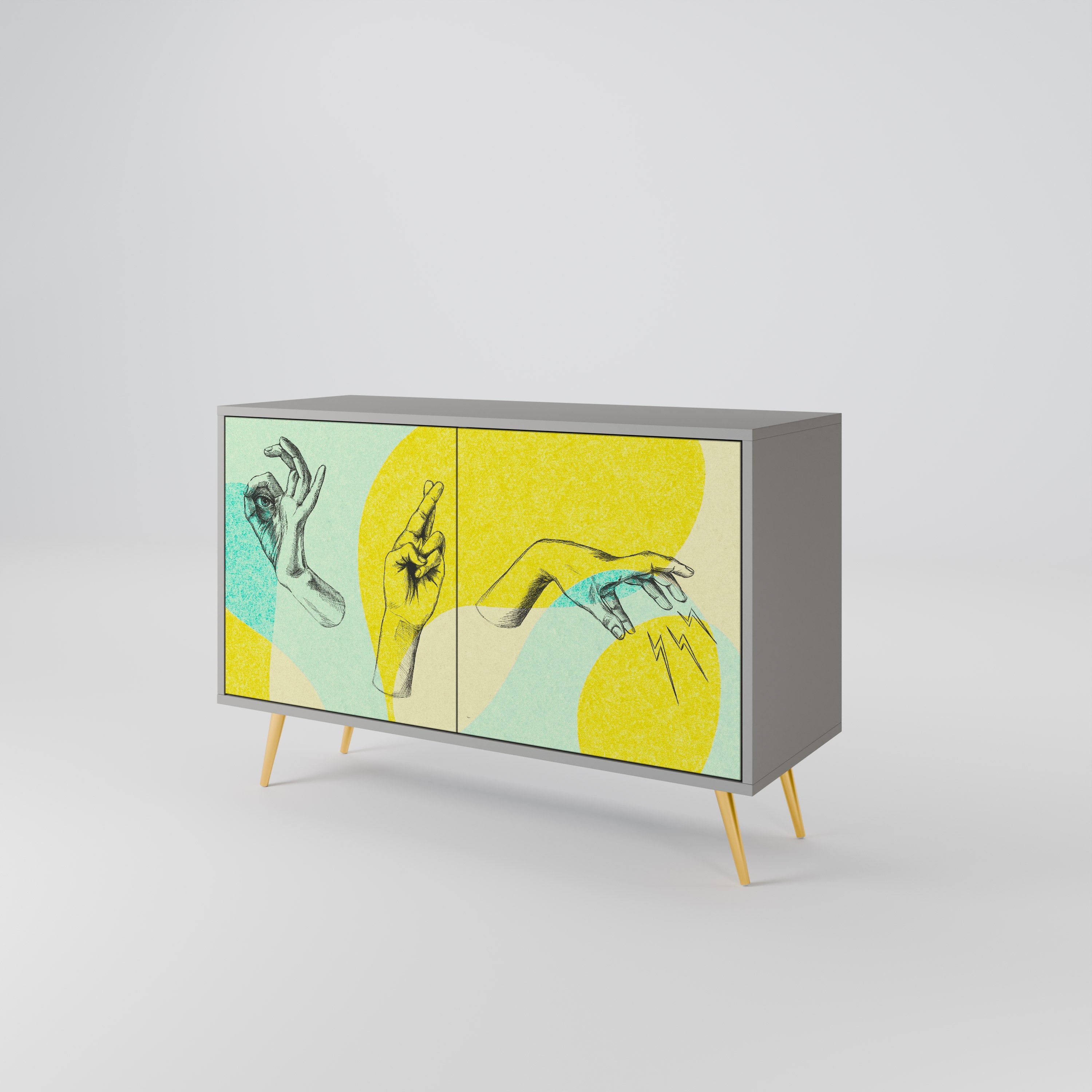 BODY LANGUAGE Sideboard mit 2 Türen in Grau
