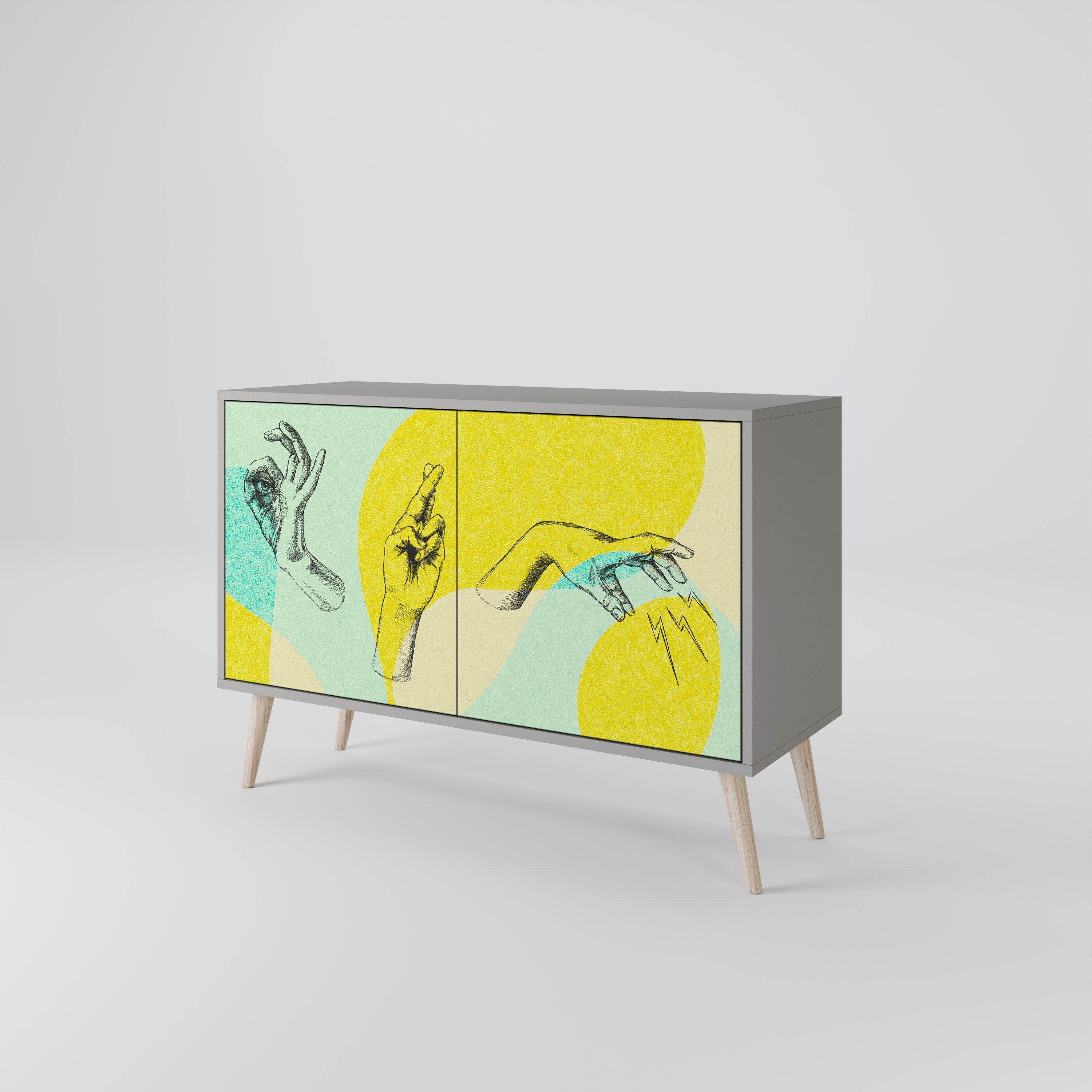 BODY LANGUAGE Sideboard mit 2 Türen in Grau