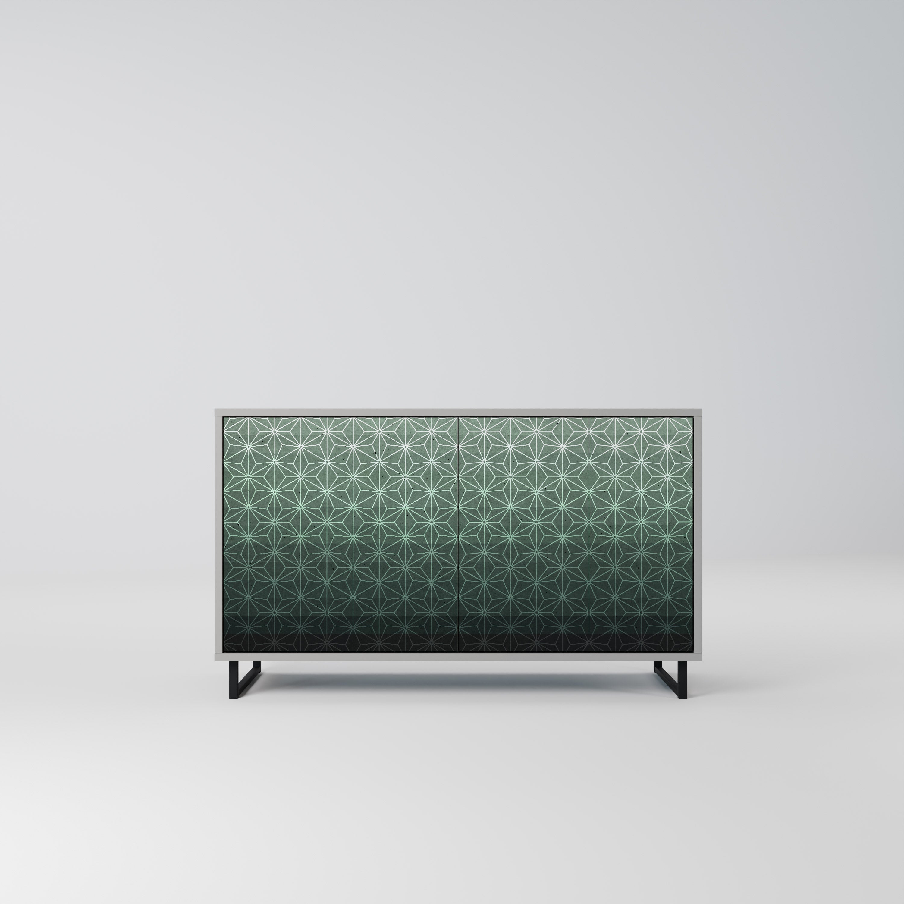 ORNAMENTAL GLIMMER Sideboard mit 2 Türen in Grau