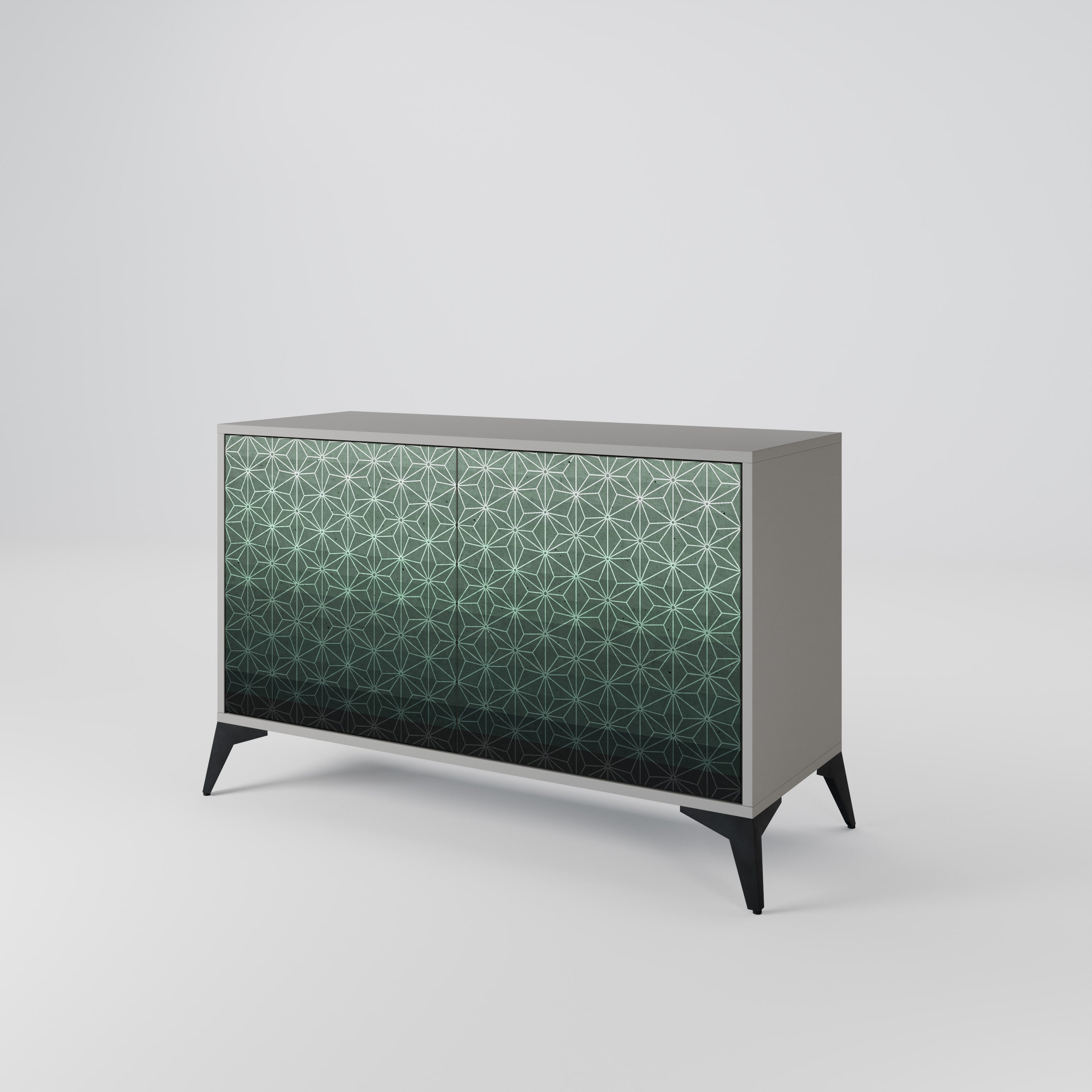 ORNAMENTAL GLIMMER Sideboard mit 2 Türen in Grau