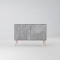 CONCRETE ZIG ZAG 2-Door Sideboard in Grey Finish