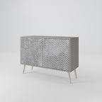 CONCRETE ZIG ZAG 2-Door Sideboard in Grey Finish