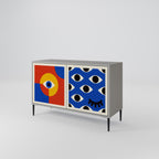 GEOMETRIC EYES Sideboard mit 2 Türen in Grau
