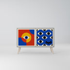 GEOMETRIC EYES Sideboard mit 2 Türen in Grau