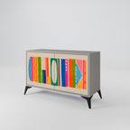 GEOMETRIC SHINE 2-Door Sideboard in Grey Finish
