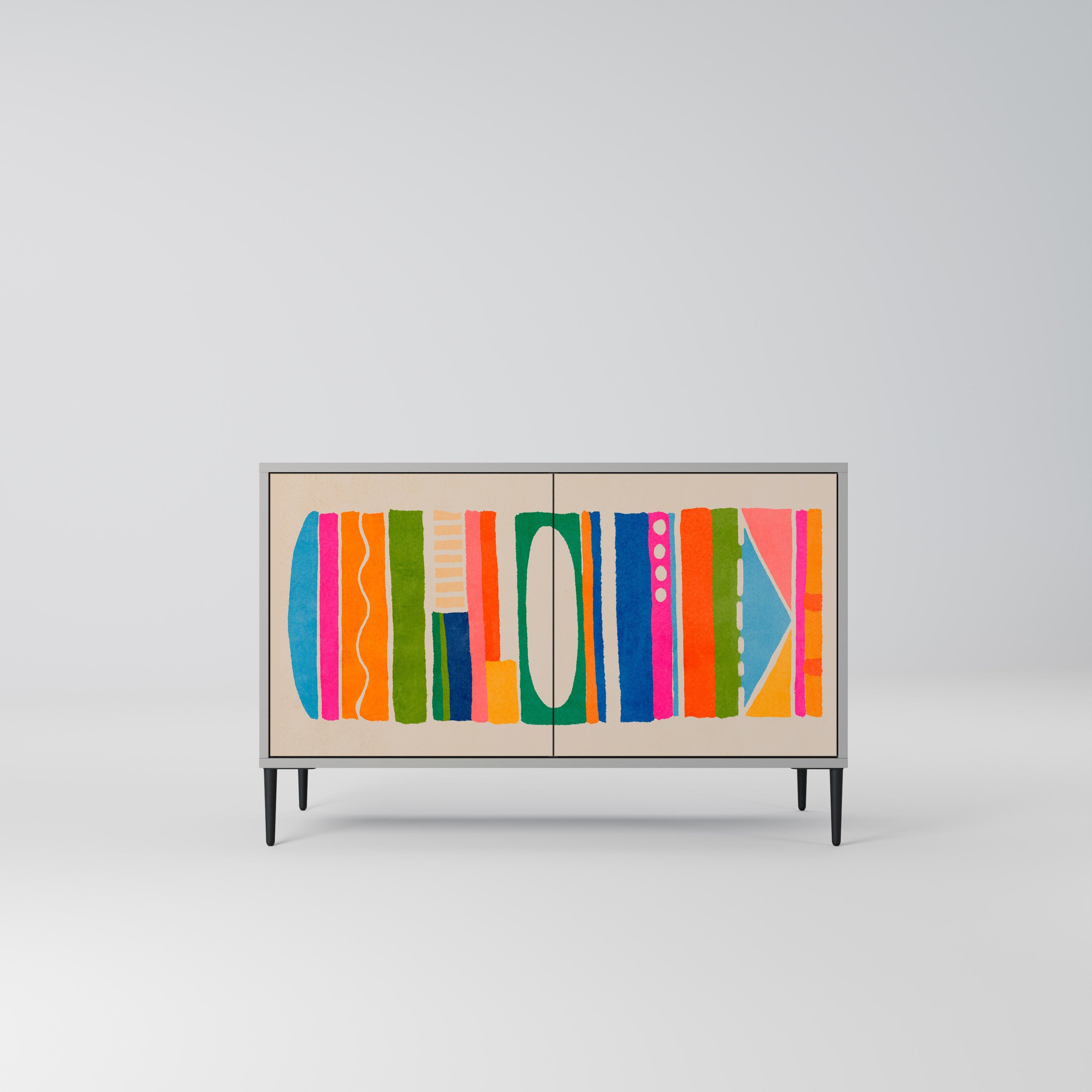 GEOMETRIC SHINE Sideboard mit 2 Türen in Grau