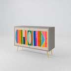 GEOMETRIC SHINE 2-Door Sideboard in Grey Finish