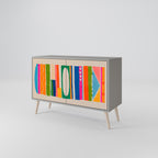 GEOMETRIC SHINE 2-Door Sideboard in Grey Finish