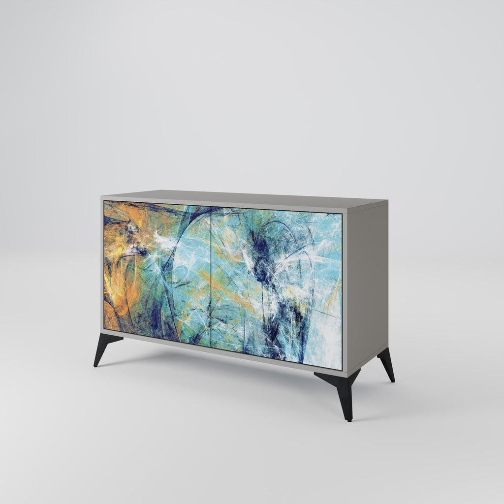ABSTRACT THOUGHTS Sideboard mit 2 Türen in grauer Ausführung