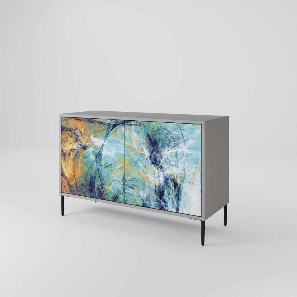 ABSTRACT THOUGHTS Sideboard mit 2 Türen in grauer Ausführung