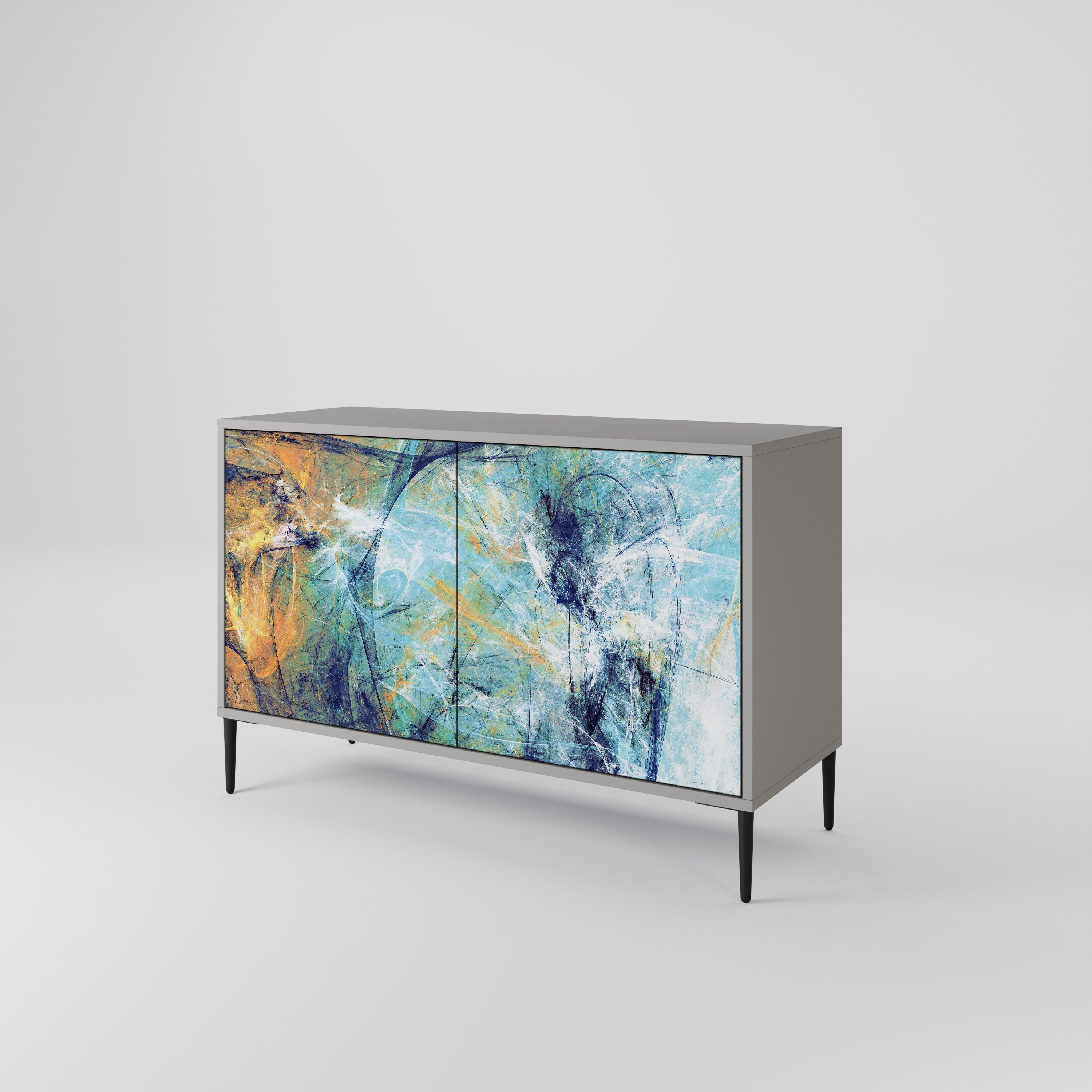 ABSTRACT THOUGHTS Sideboard mit 2 Türen in grauer Ausführung