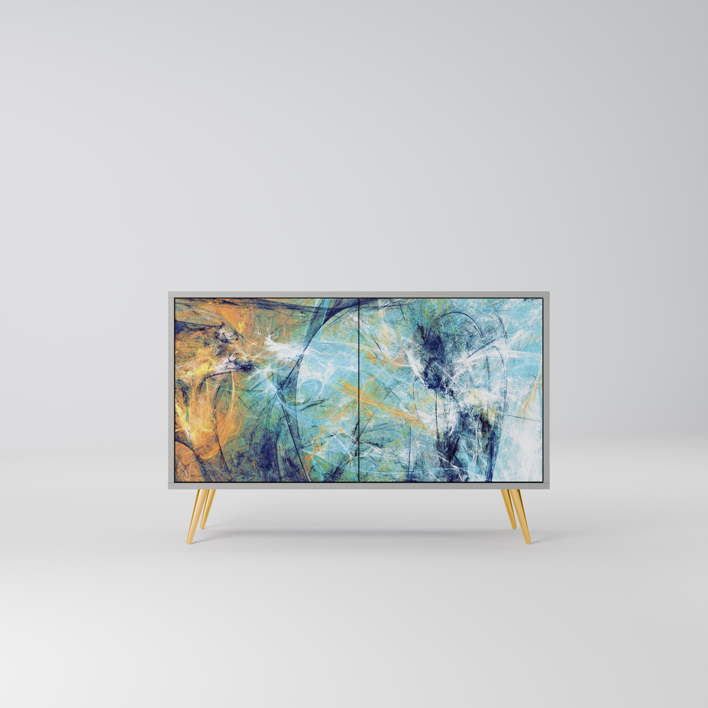 ABSTRACT THOUGHTS Sideboard mit 2 Türen in grauer Ausführung