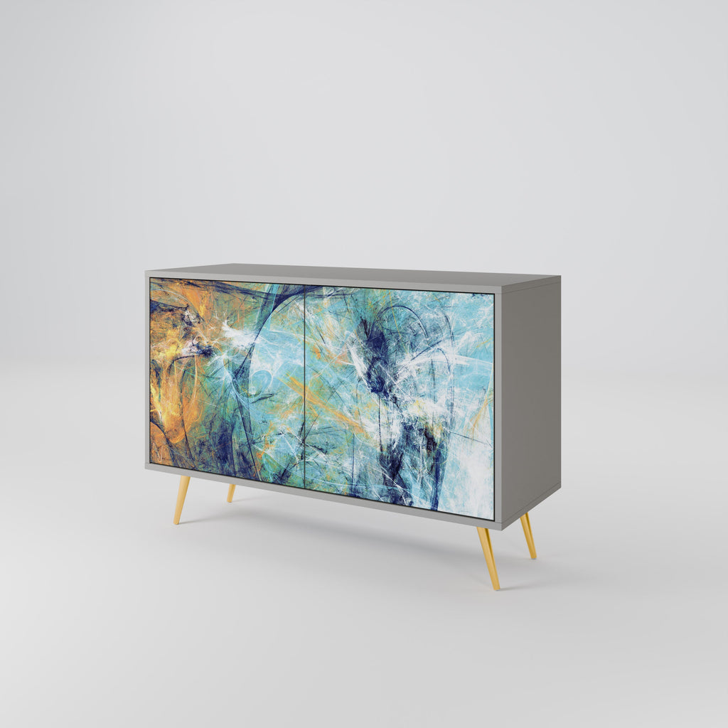 ABSTRACT THOUGHTS Sideboard mit 2 Türen in grauer Ausführung