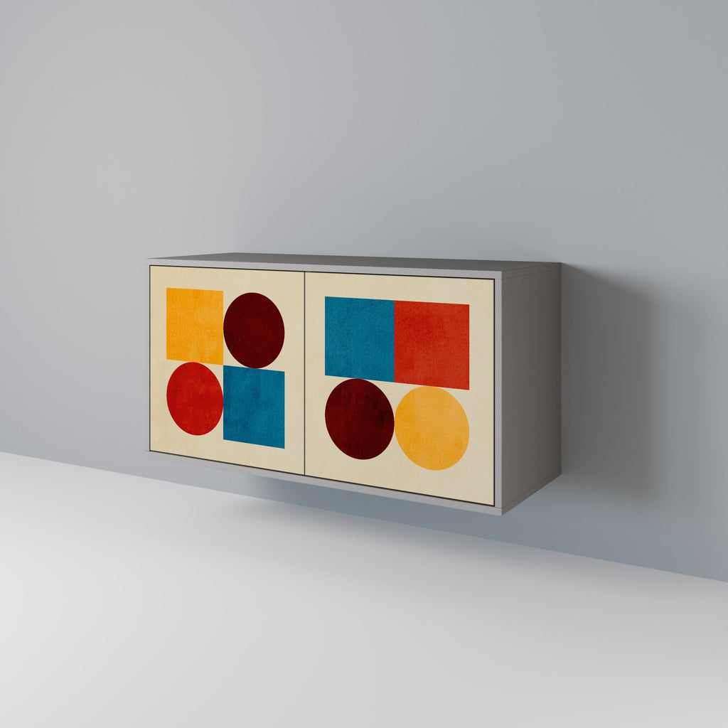 GEOMETRIC PUZZLE Sideboard mit 2 Türen in Grau