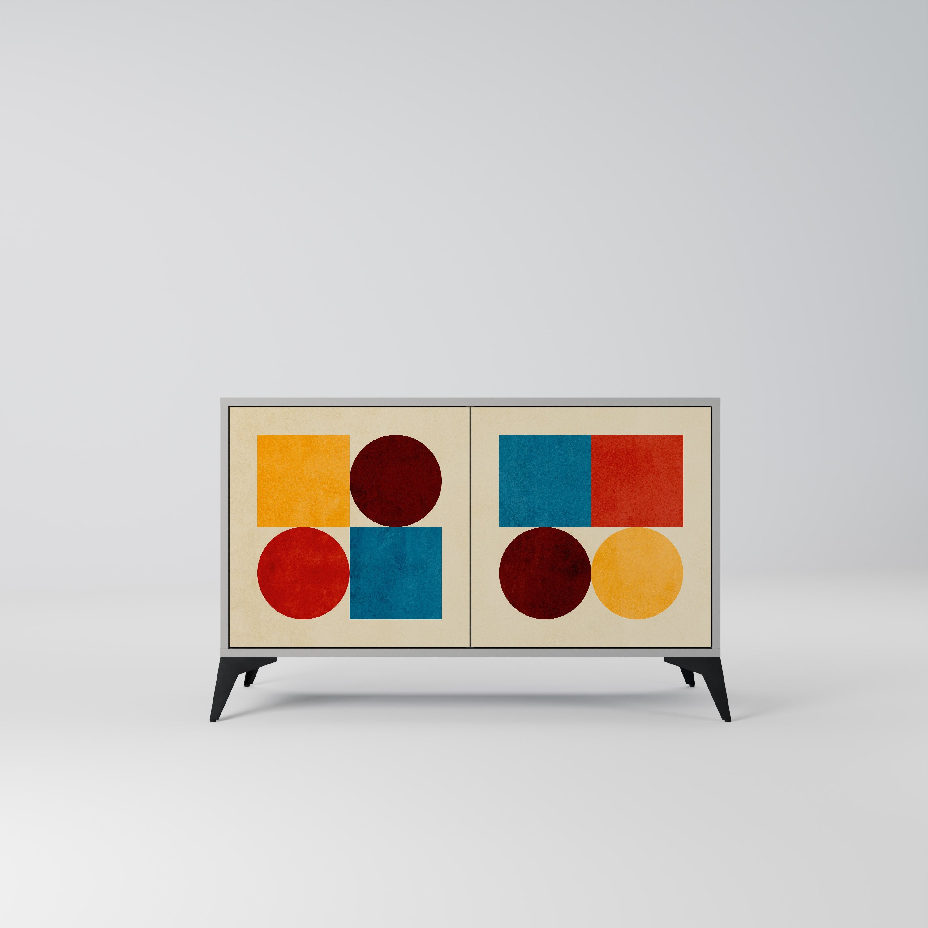 GEOMETRIC PUZZLE Sideboard mit 2 Türen in Grau