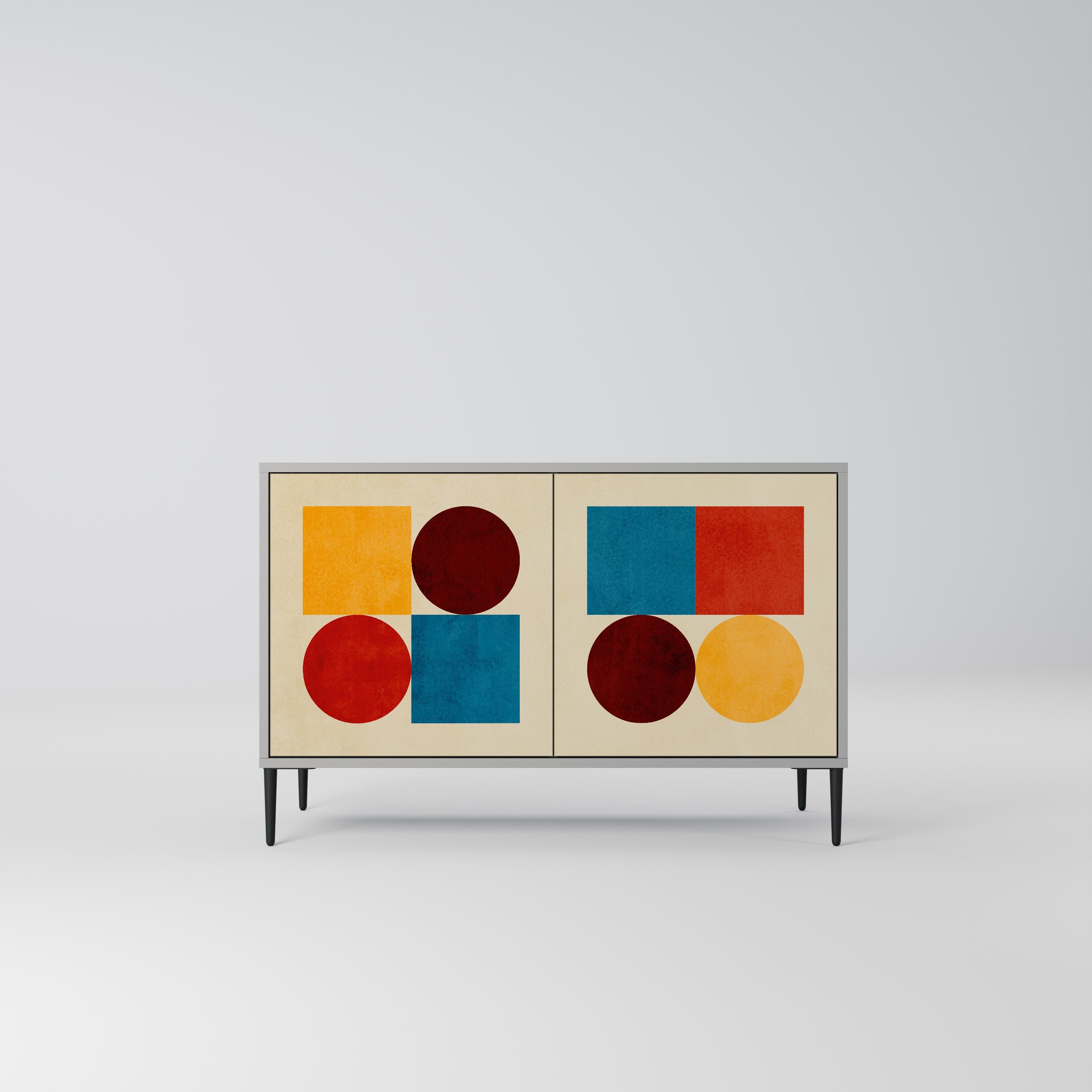 GEOMETRIC PUZZLE Sideboard mit 2 Türen in Grau