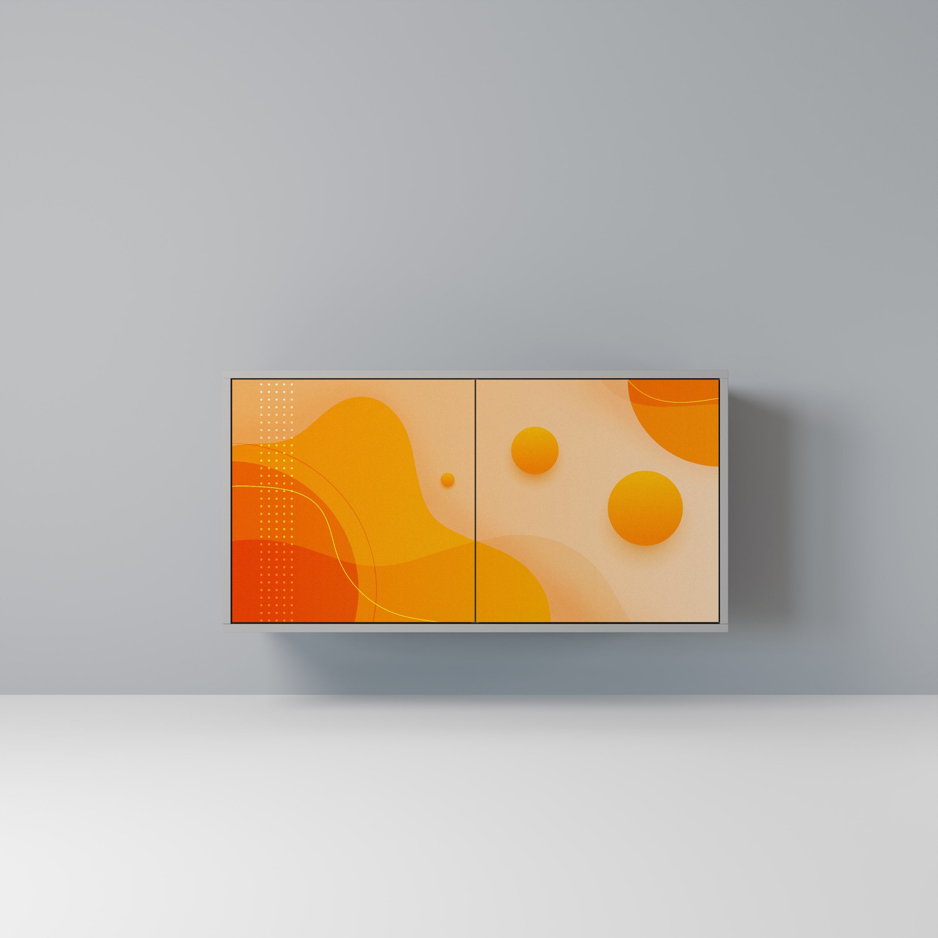 ORANGE ARRANGEMENT Sideboard mit 2 Türen in Grau