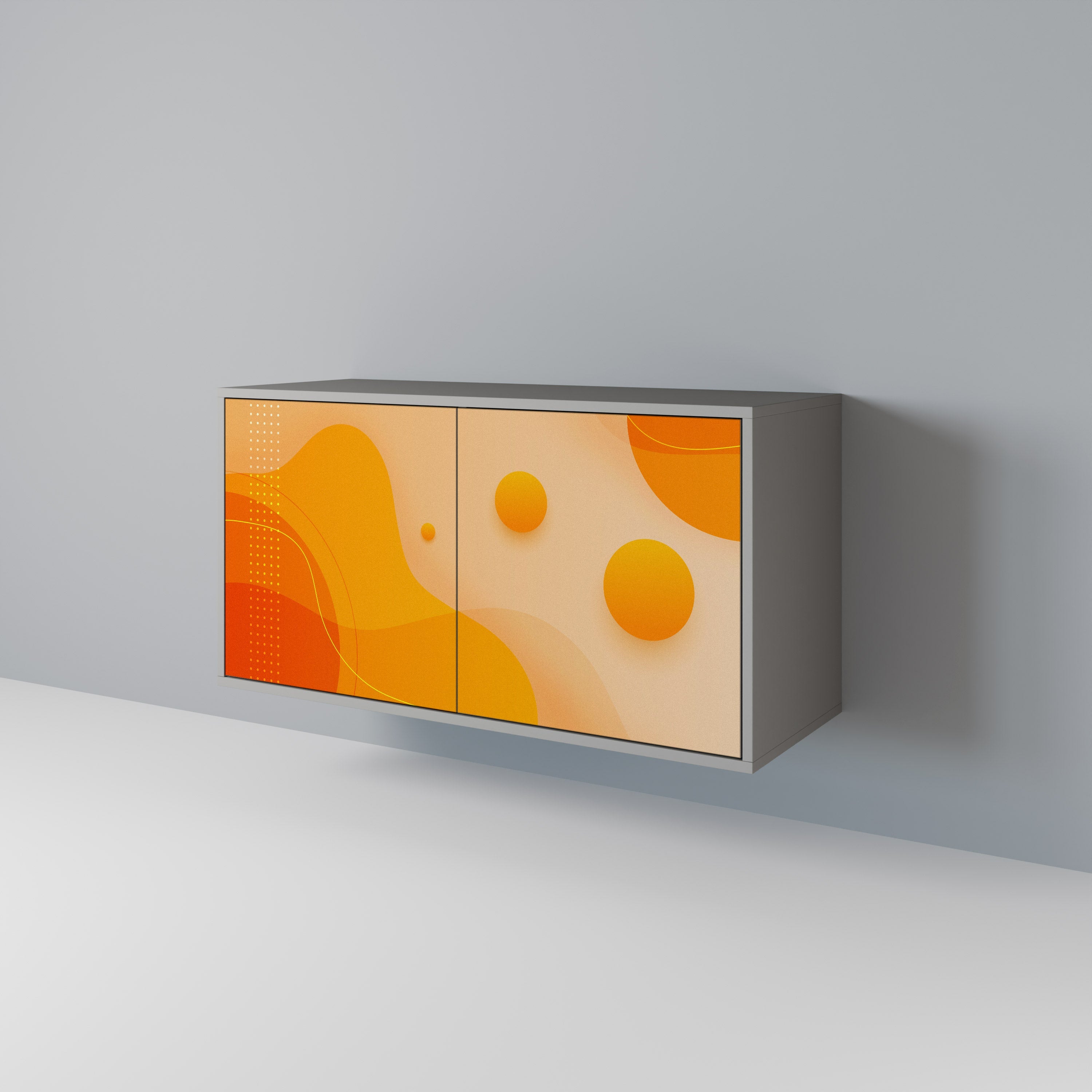 ORANGE ARRANGEMENT Sideboard mit 2 Türen in Grau