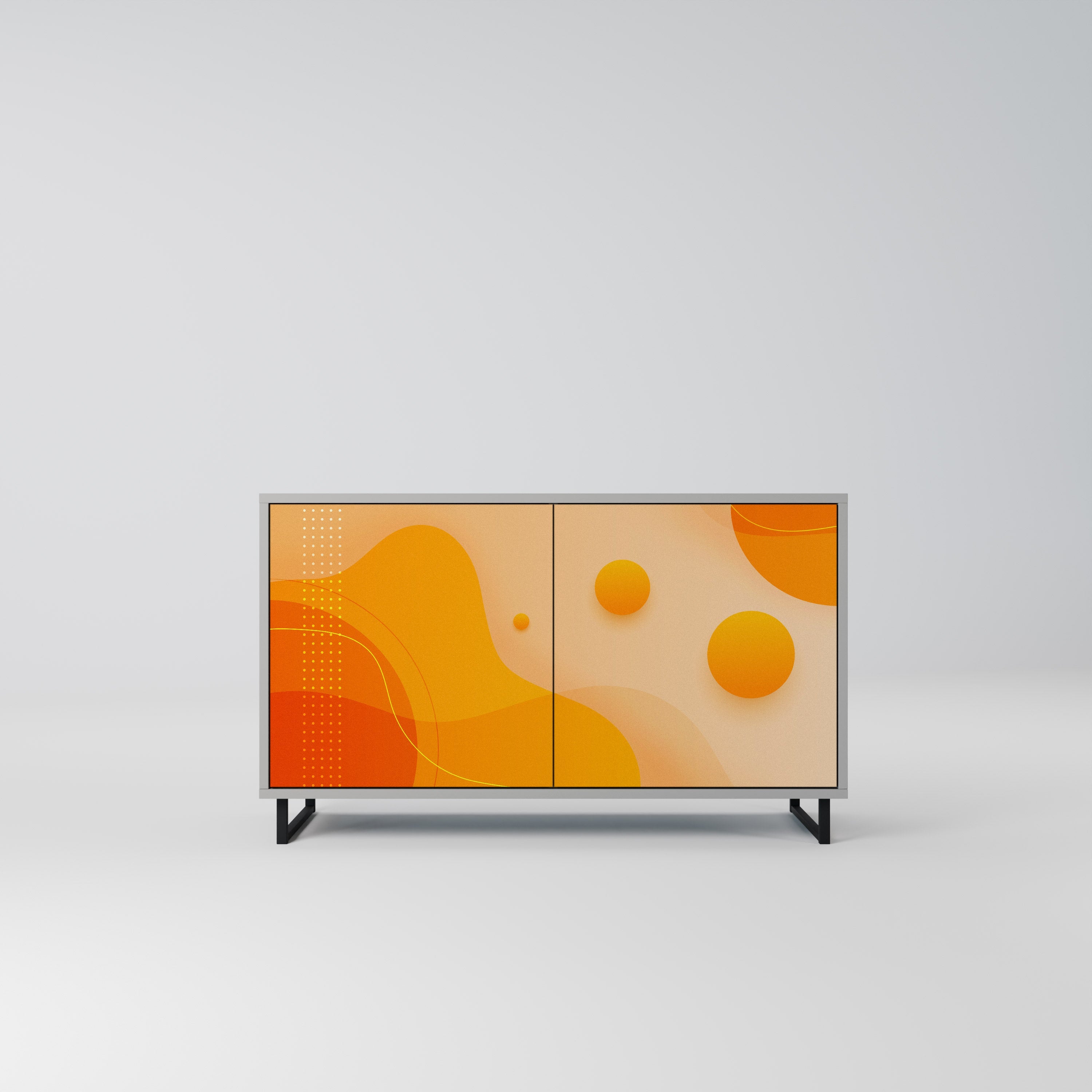 ORANGE ARRANGEMENT Sideboard mit 2 Türen in Grau