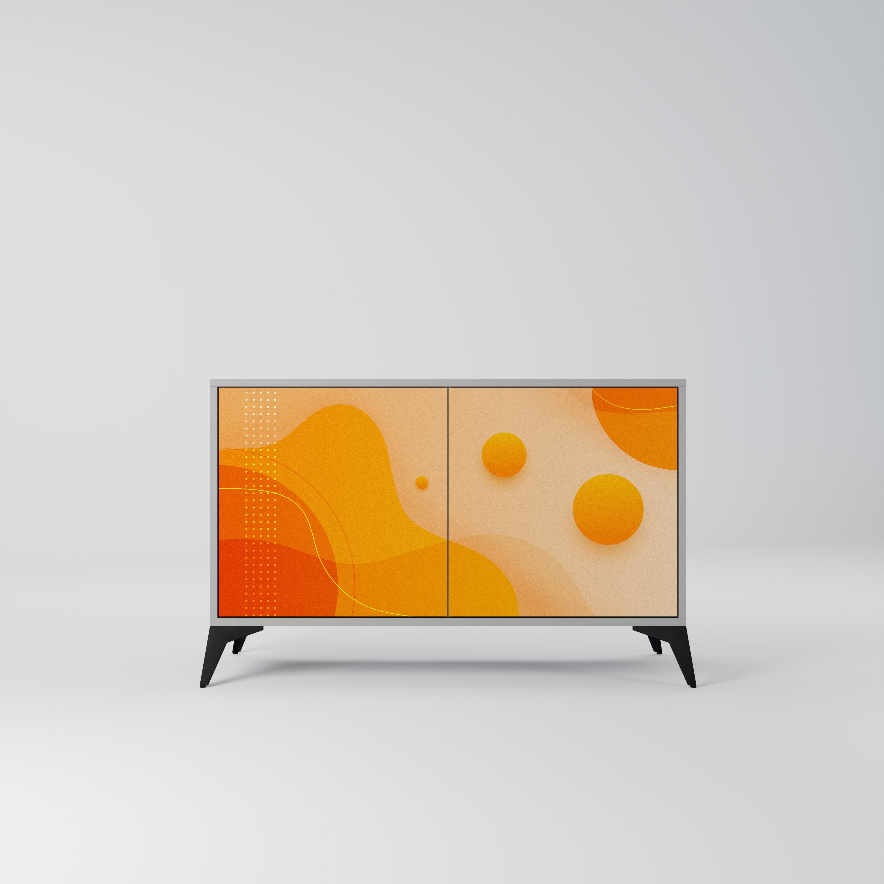 ORANGE ARRANGEMENT Sideboard mit 2 Türen in Grau