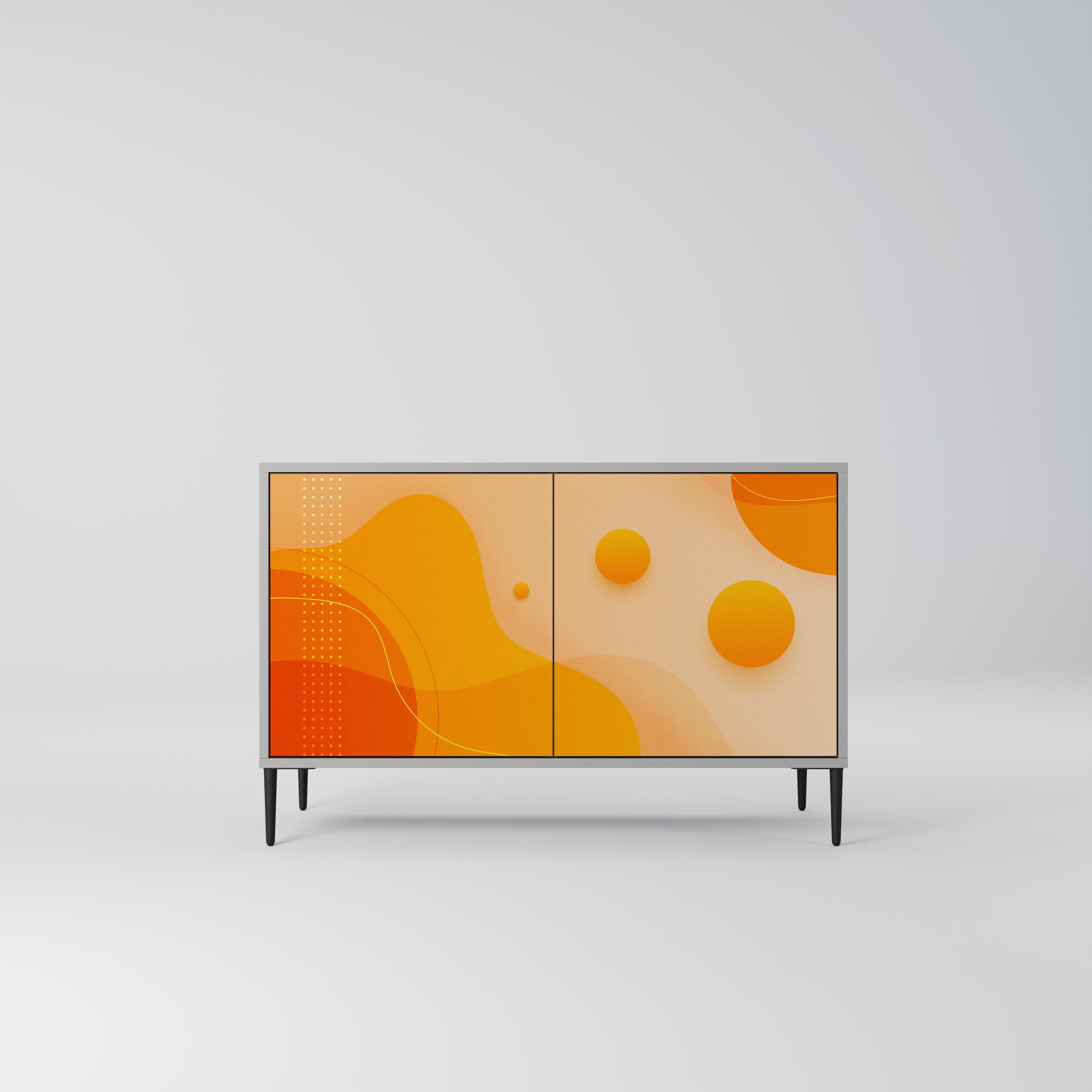 ORANGE ARRANGEMENT Sideboard mit 2 Türen in Grau