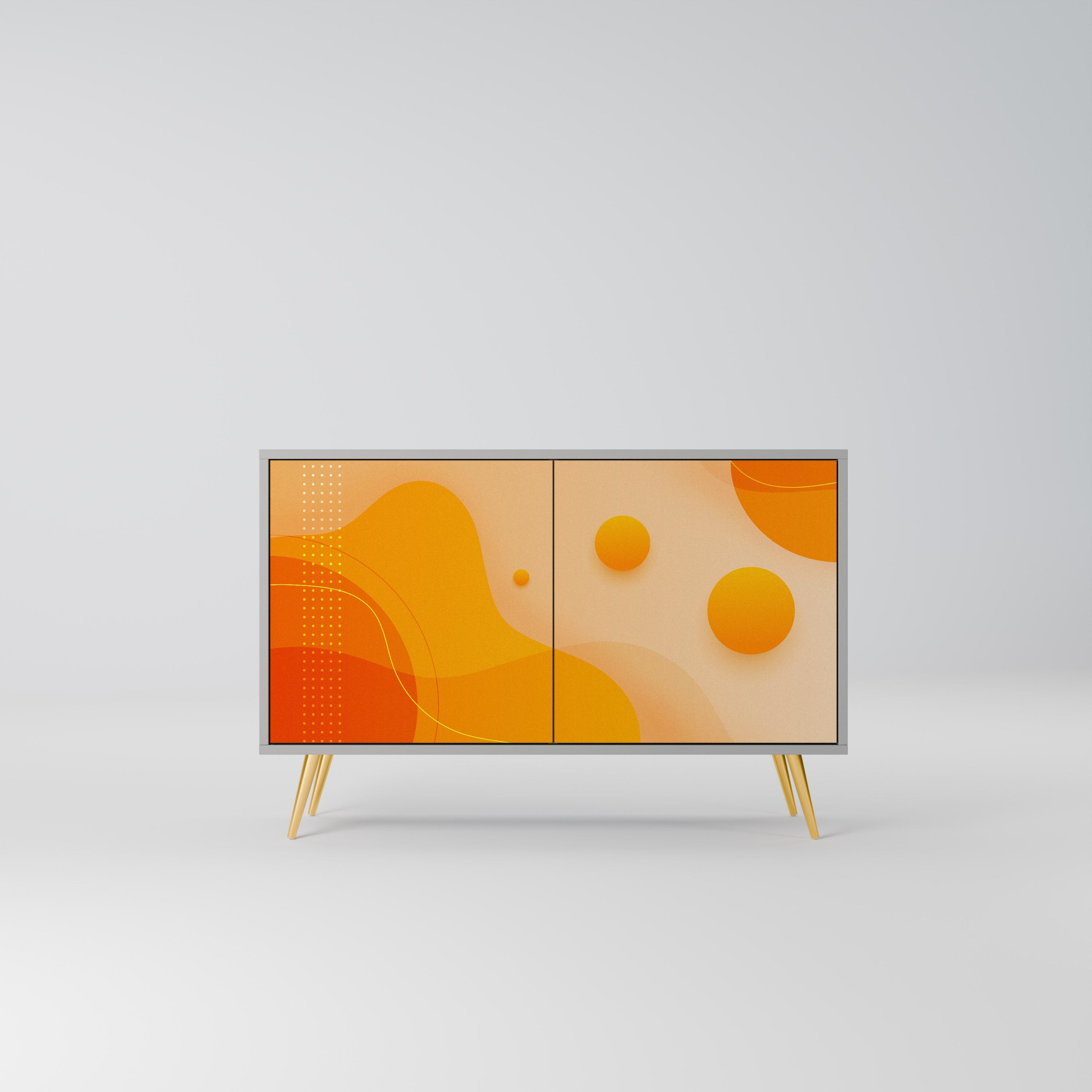 ORANGE ARRANGEMENT Sideboard mit 2 Türen in Grau