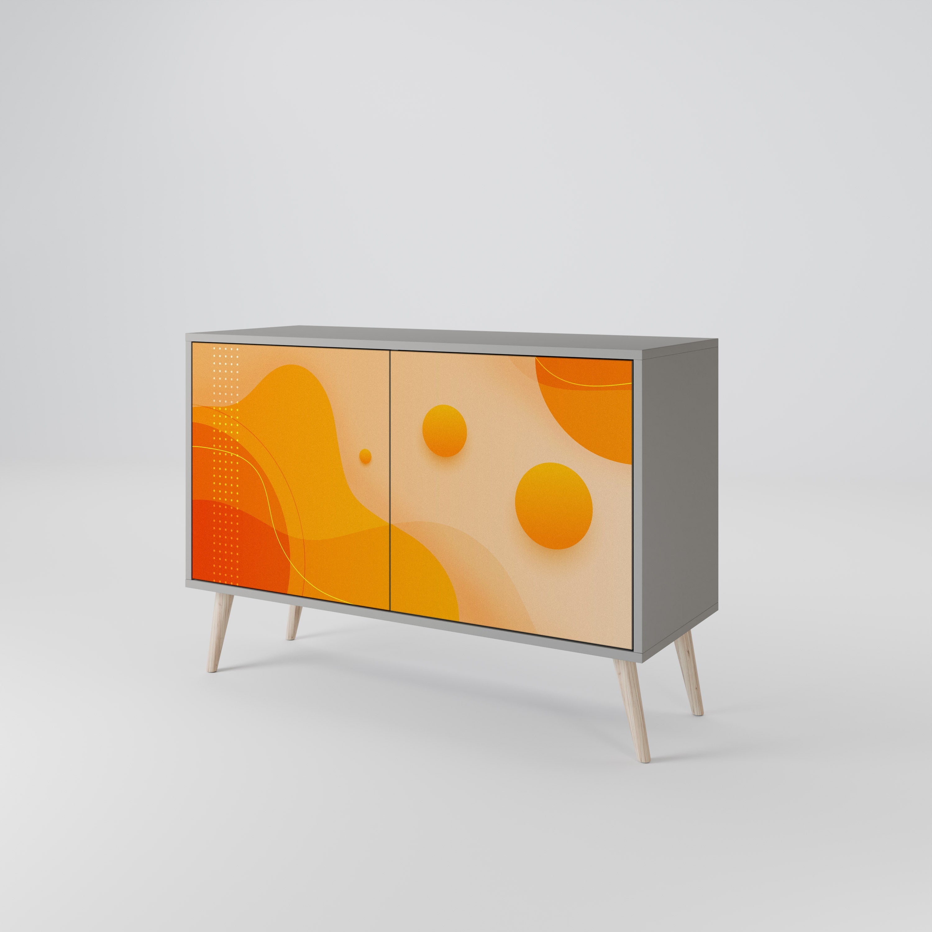 ORANGE ARRANGEMENT Sideboard mit 2 Türen in Grau
