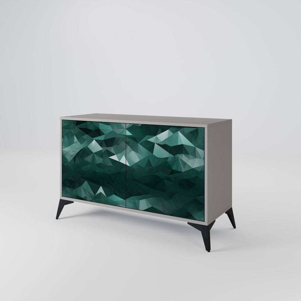 POLYGONAL FLOATING Sideboard mit 2 Türen in Grau