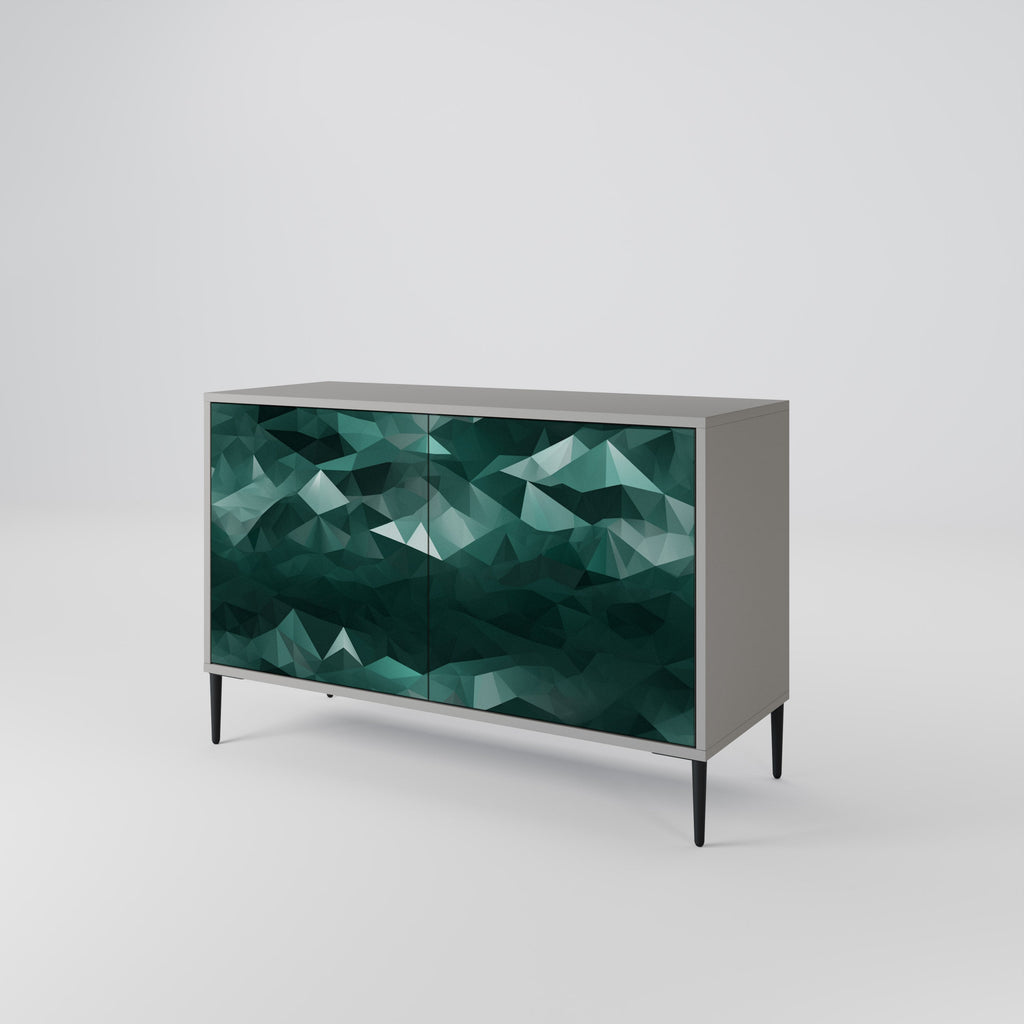 POLYGONAL FLOATING Sideboard mit 2 Türen in Grau