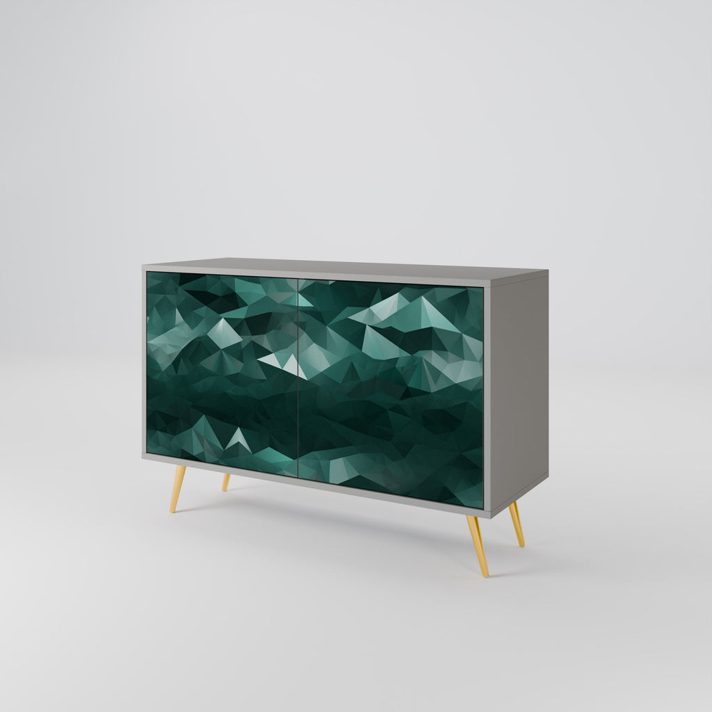 POLYGONAL FLOATING Sideboard mit 2 Türen in Grau