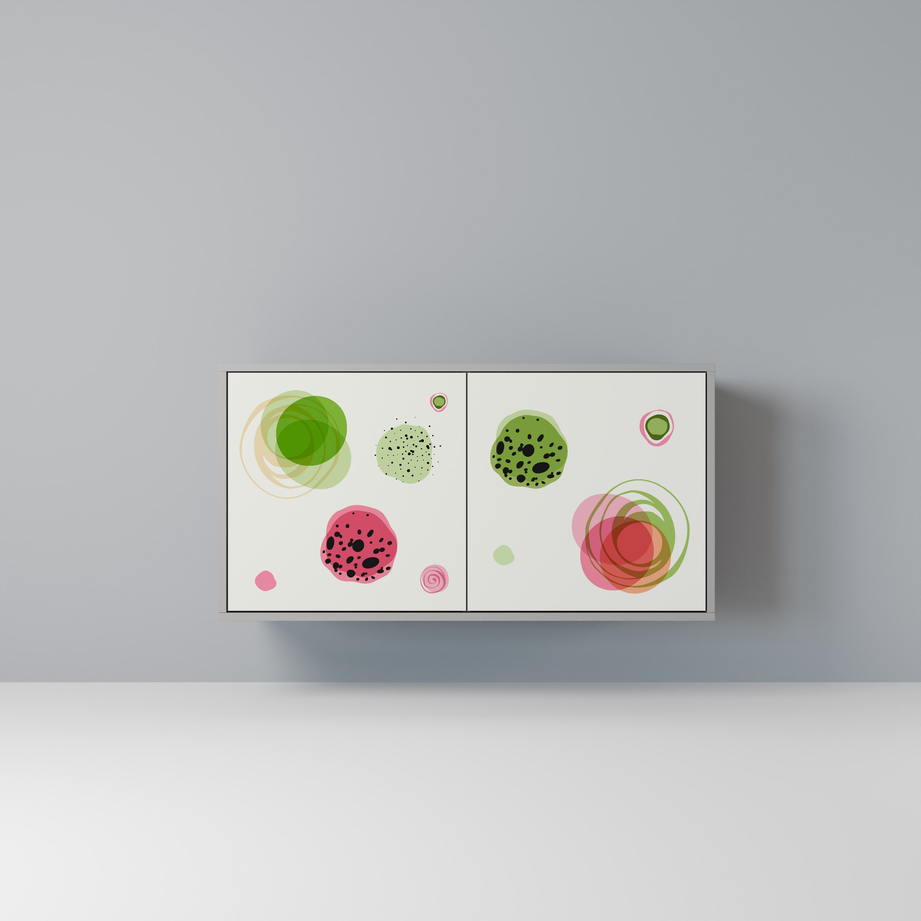 COLORFUL COSMOS Sideboard mit 2 Türen in Grau