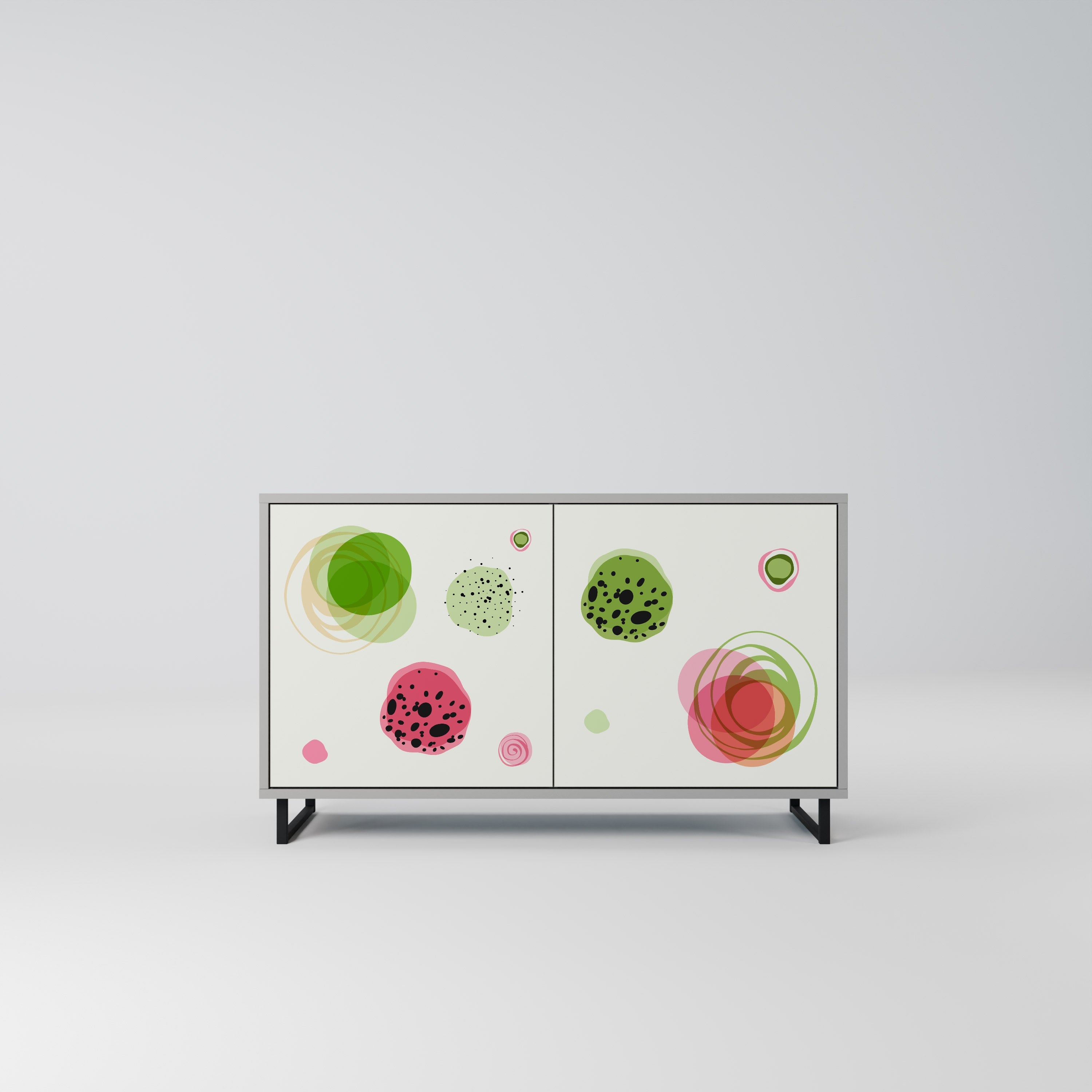 COLORFUL COSMOS Sideboard mit 2 Türen in Grau