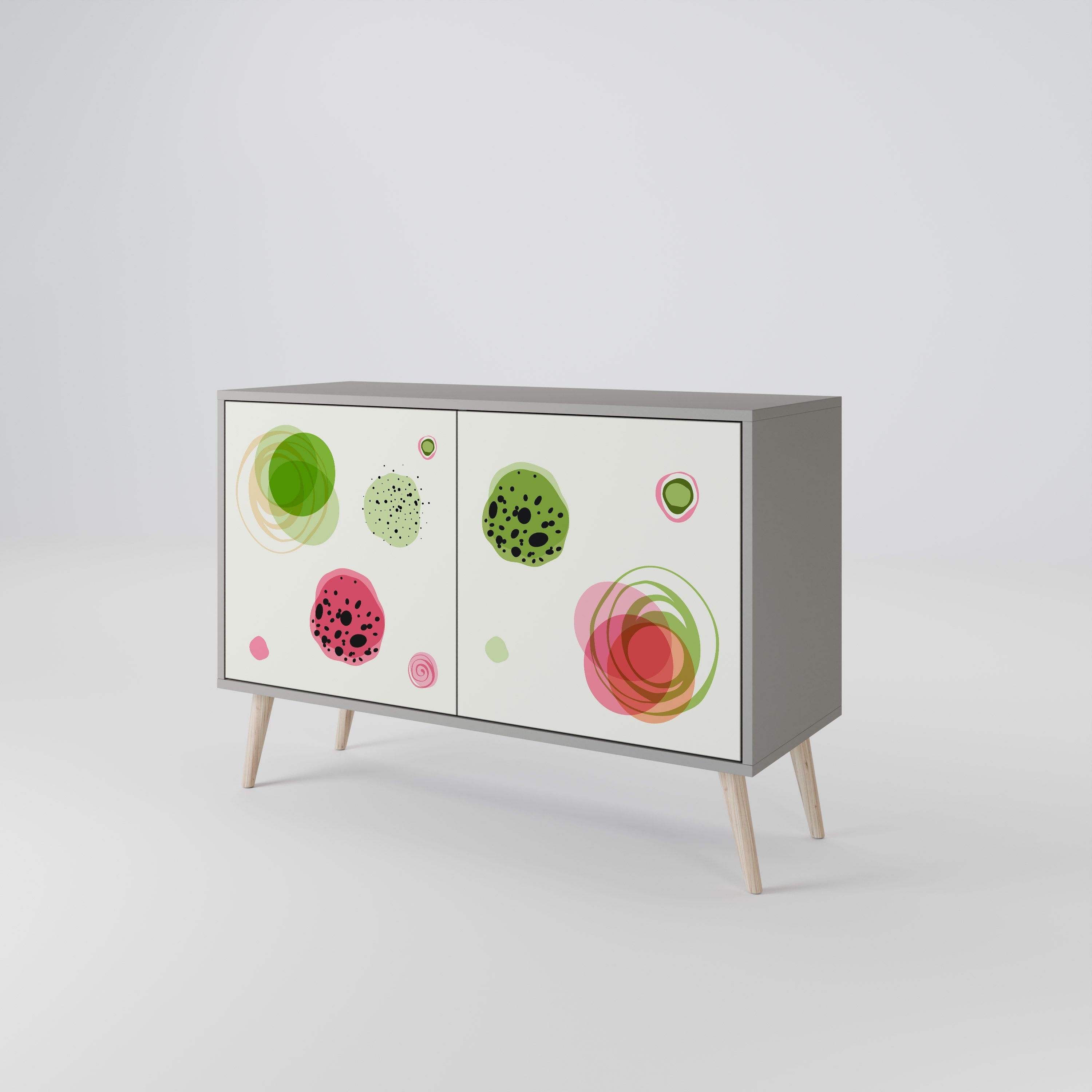 COLORFUL COSMOS Sideboard mit 2 Türen in Grau