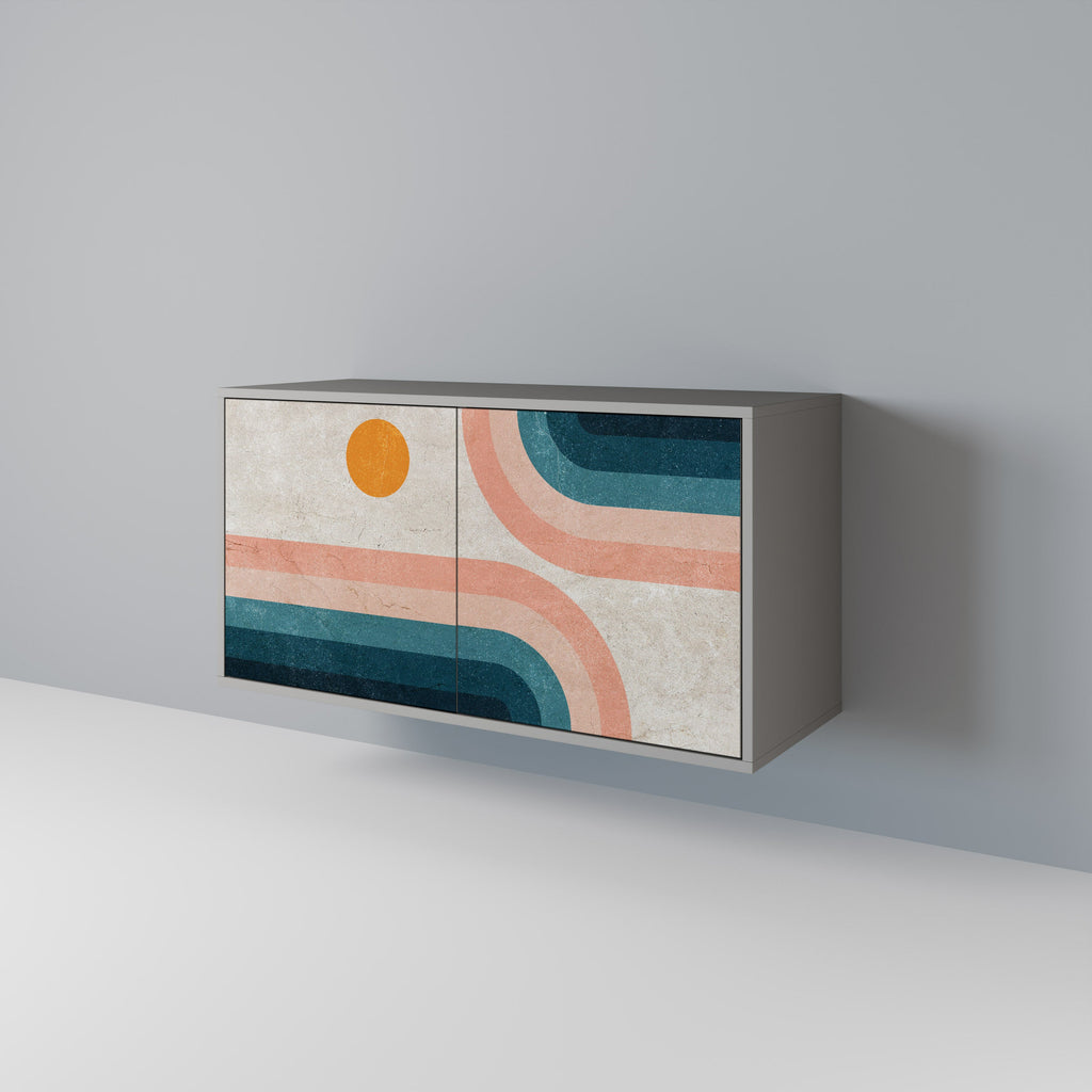 TWO HALVES Sideboard mit 2 Türen in Grau